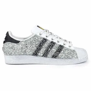 Adidas Superstar Glitter Argento e Nero