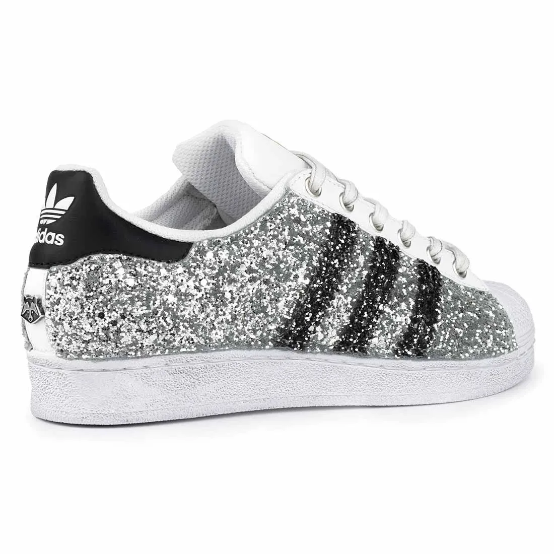 Adidas Superstar Glitter Argento e Nero