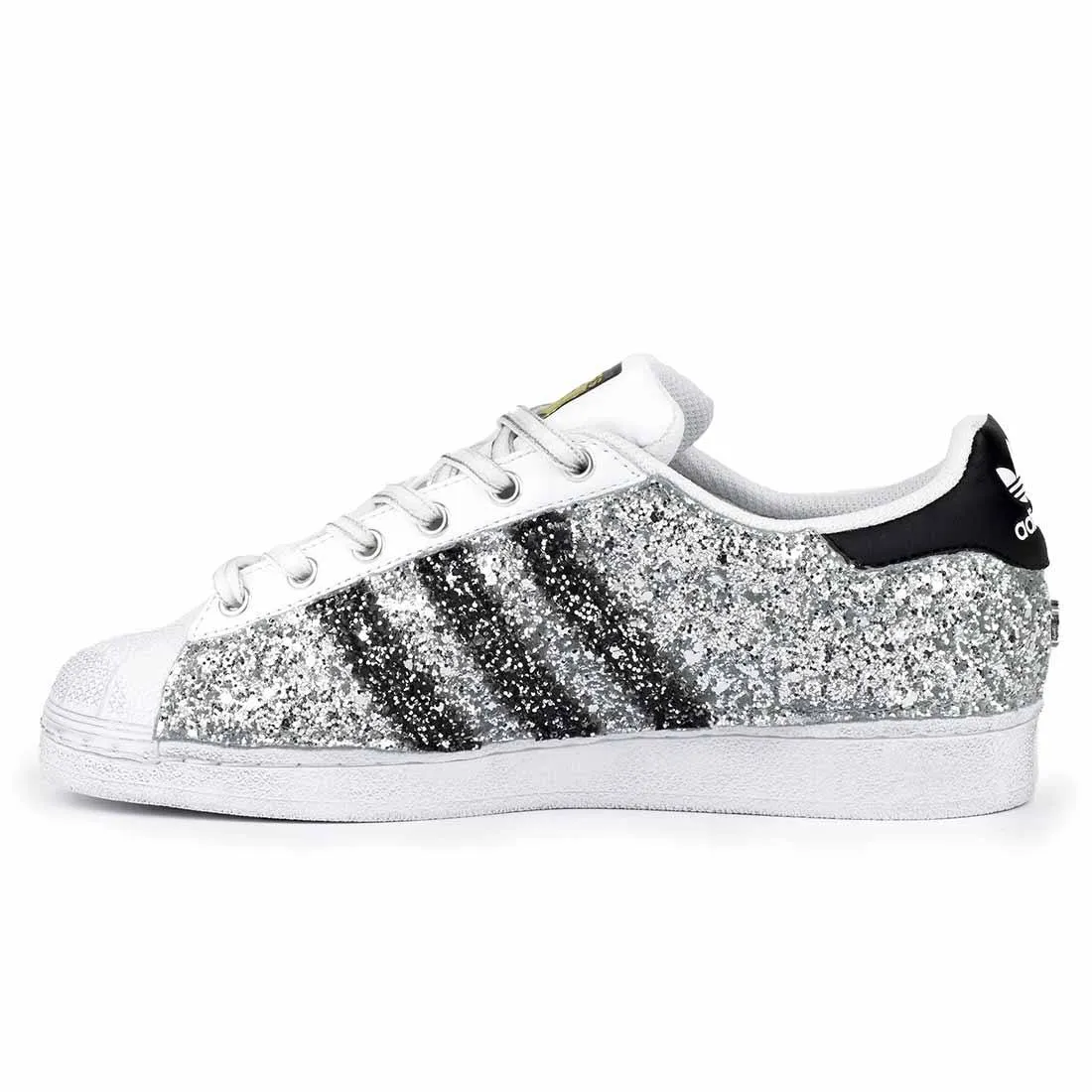 Adidas Superstar Glitter Argento e Nero