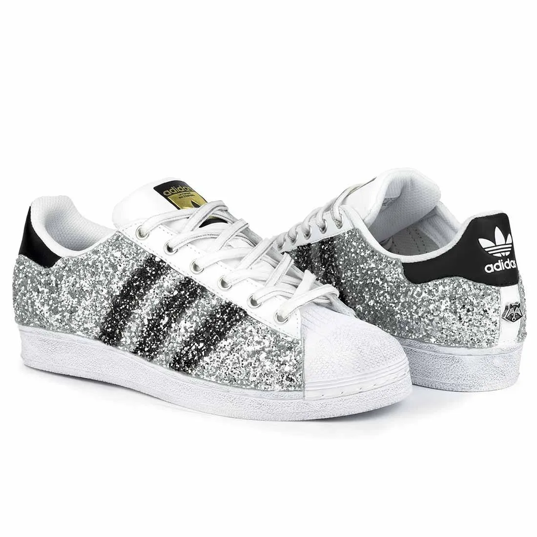 Adidas Superstar Glitter Argento e Nero
