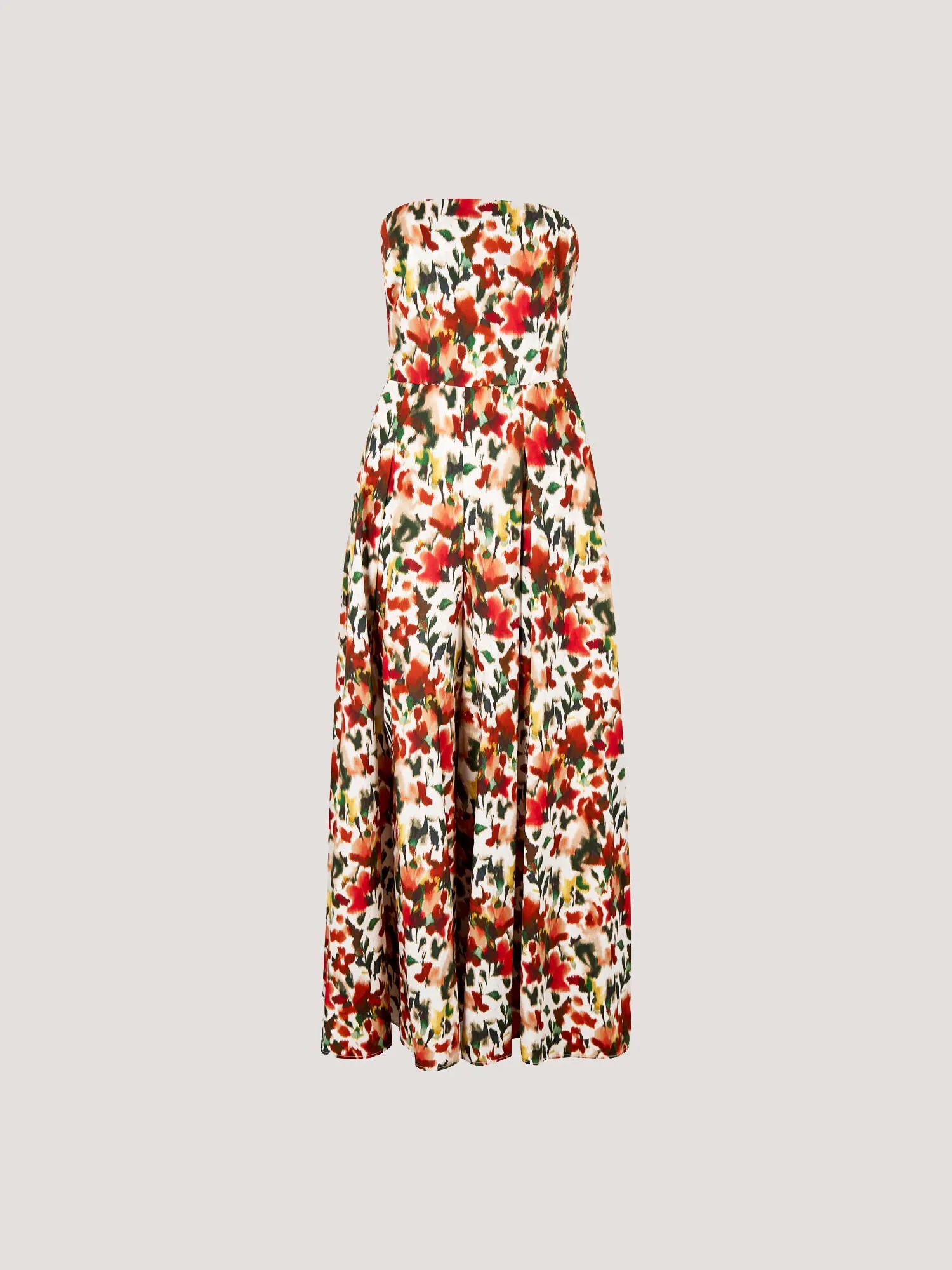 Apricot Women's Sleeveless Blurred Ikat Tie-back Palazzo Jumpsuit - Red