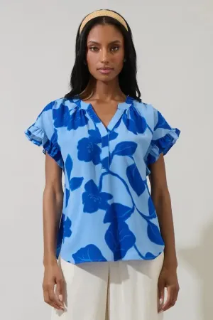 Ariya Garden Leyla RuDe Blues Blouse
