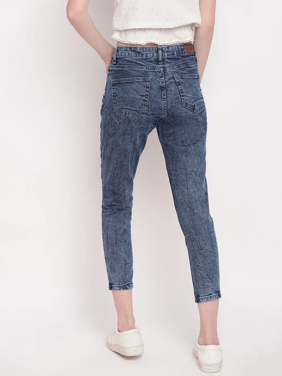 Asymmetrical Slim Fit Denim Jeans