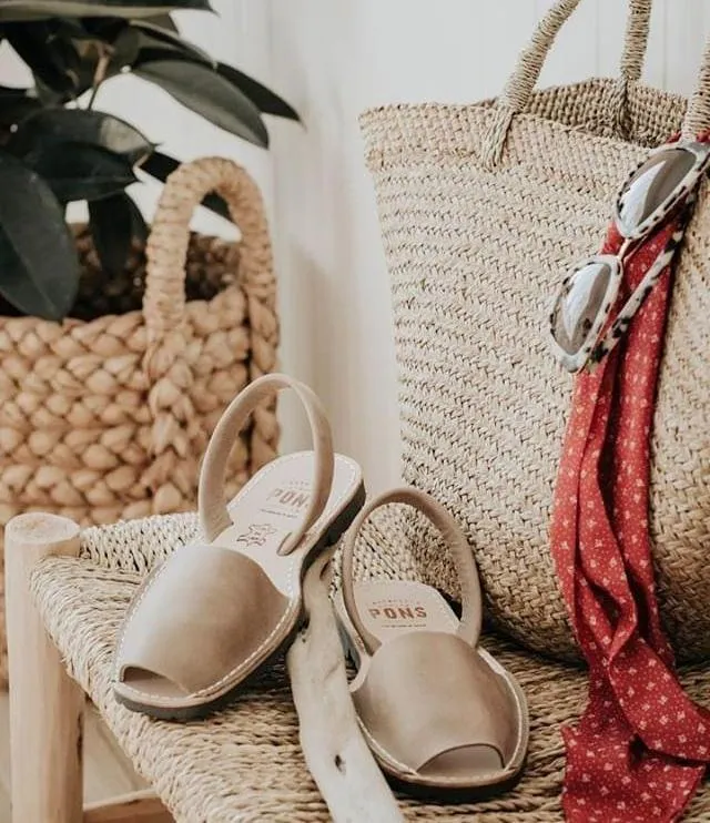 Avarca Sandals Leather TAUPE - PONS