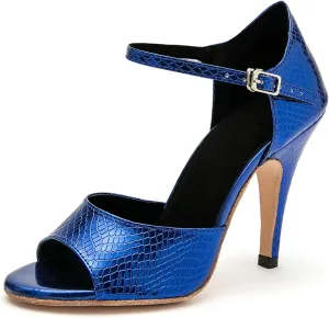 Ballroom Dancing Shoes for Women Snakeskin Stiletto High Heel Party Wedding Sandals