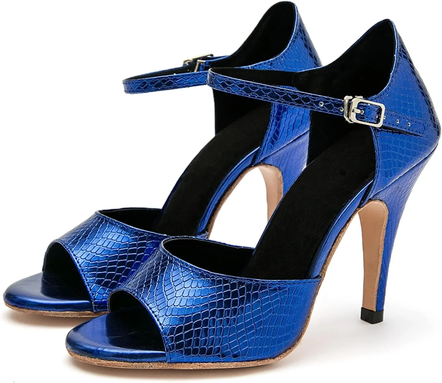 Ballroom Dancing Shoes for Women Snakeskin Stiletto High Heel Party Wedding Sandals