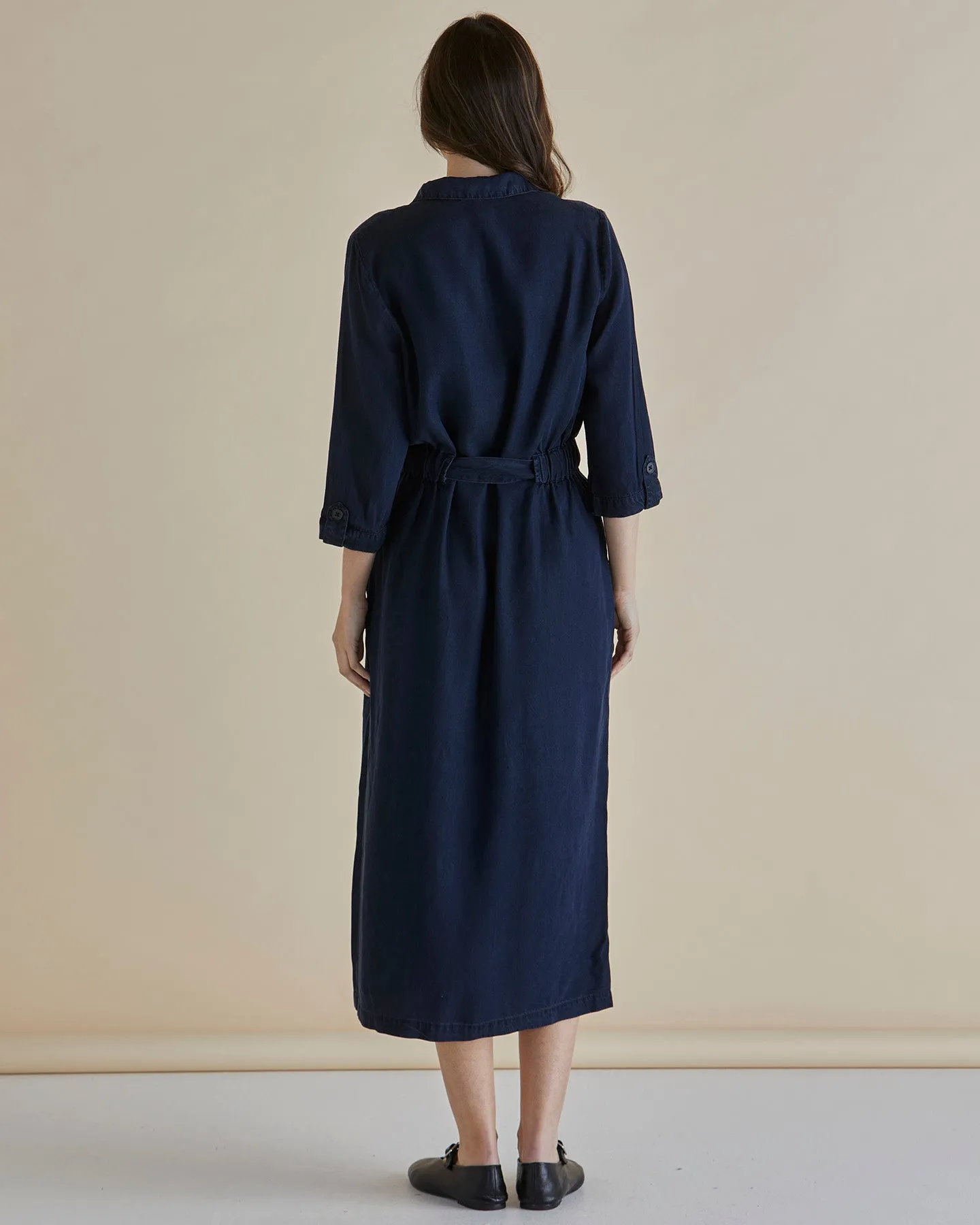 Betty Basic lyocell Shirt Dress BB8389 - Dark Vintage Blue
