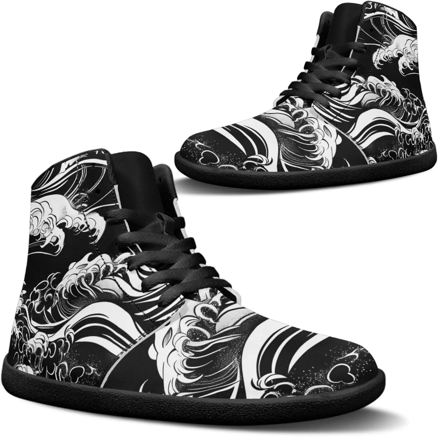 Binienty Mens Barefoot Shoes High Top Womens Minimalist Trail Running Barefoot Shoes Wide Toe Box