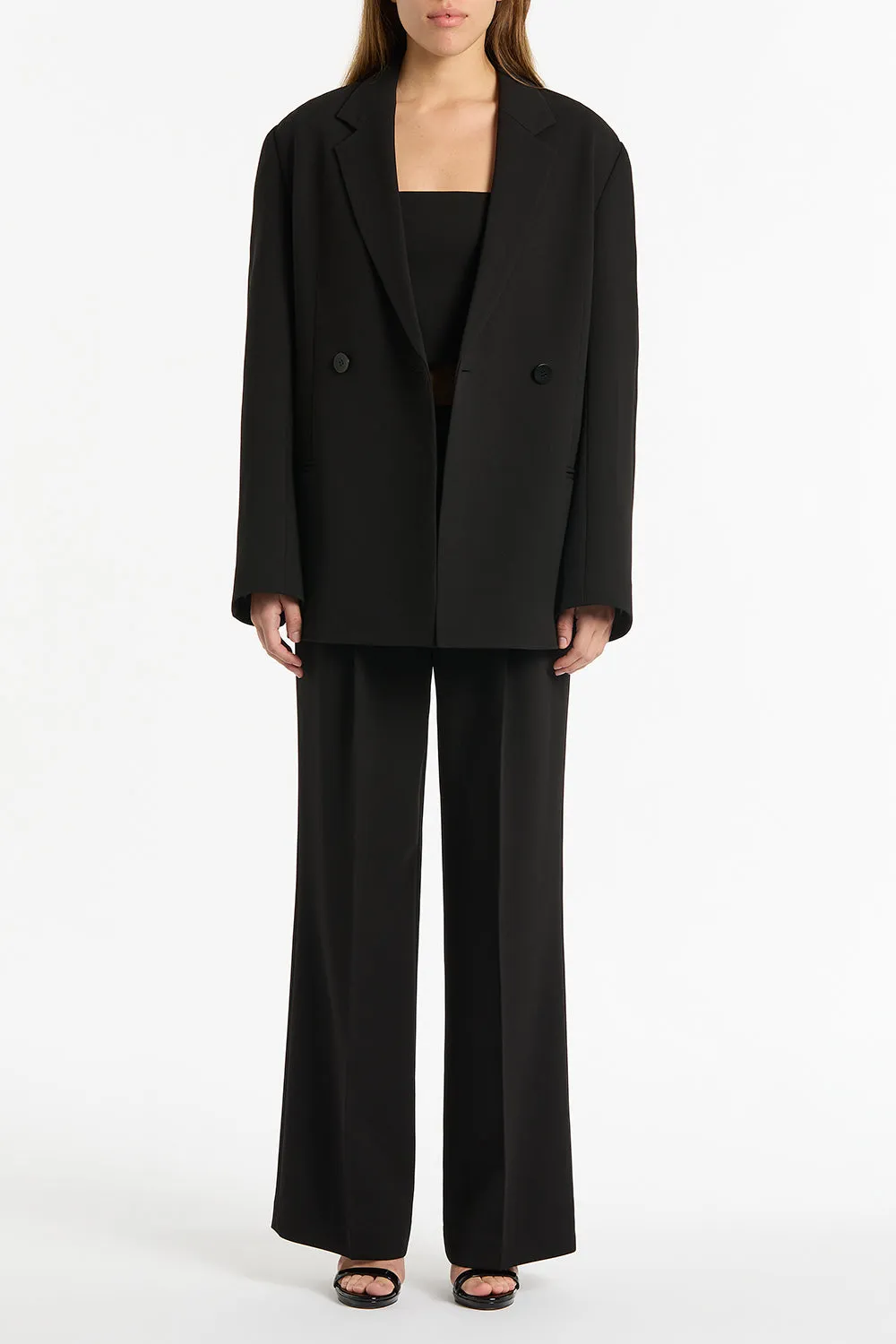 BLACK CREPE WIDE LEG PANT