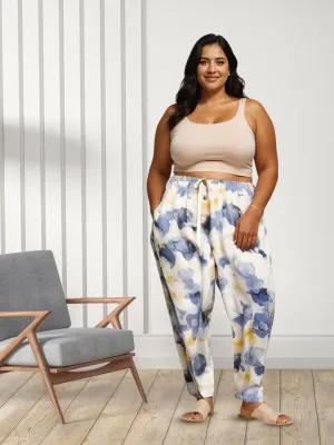 Blue Cloud Rayon Palazzo Pants for Women with Relaxed Fit and Pockets