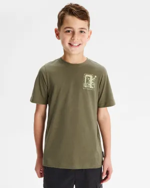 Boys' Geo Skink Organic Cotton T-shirt - Beech