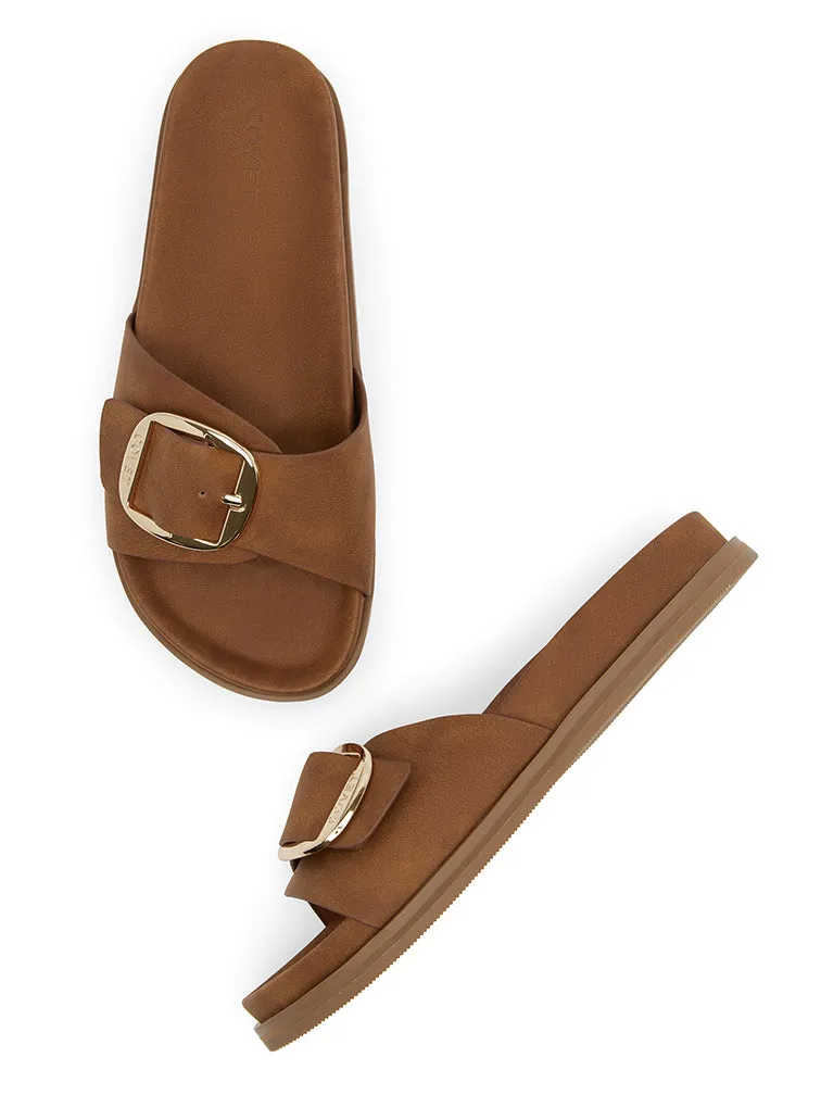 CAYO Brown Slide Sandals