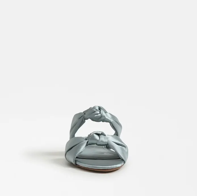 CIRCUS BY SAM EDELMAN MARISSA FLAT SANDAL IN BLUE HAZE SATIN