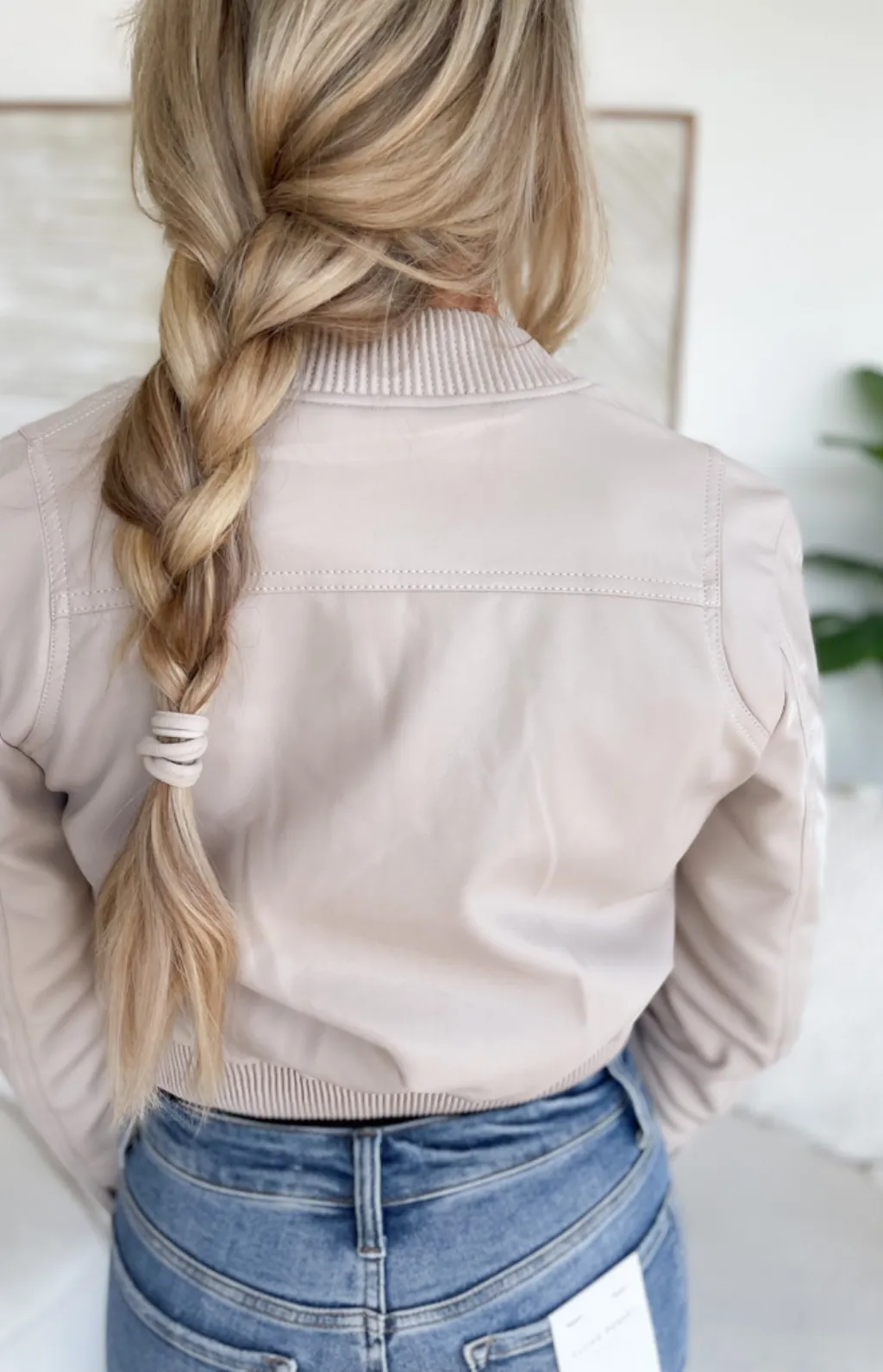 Claire Faux Leather Cropped Jacket