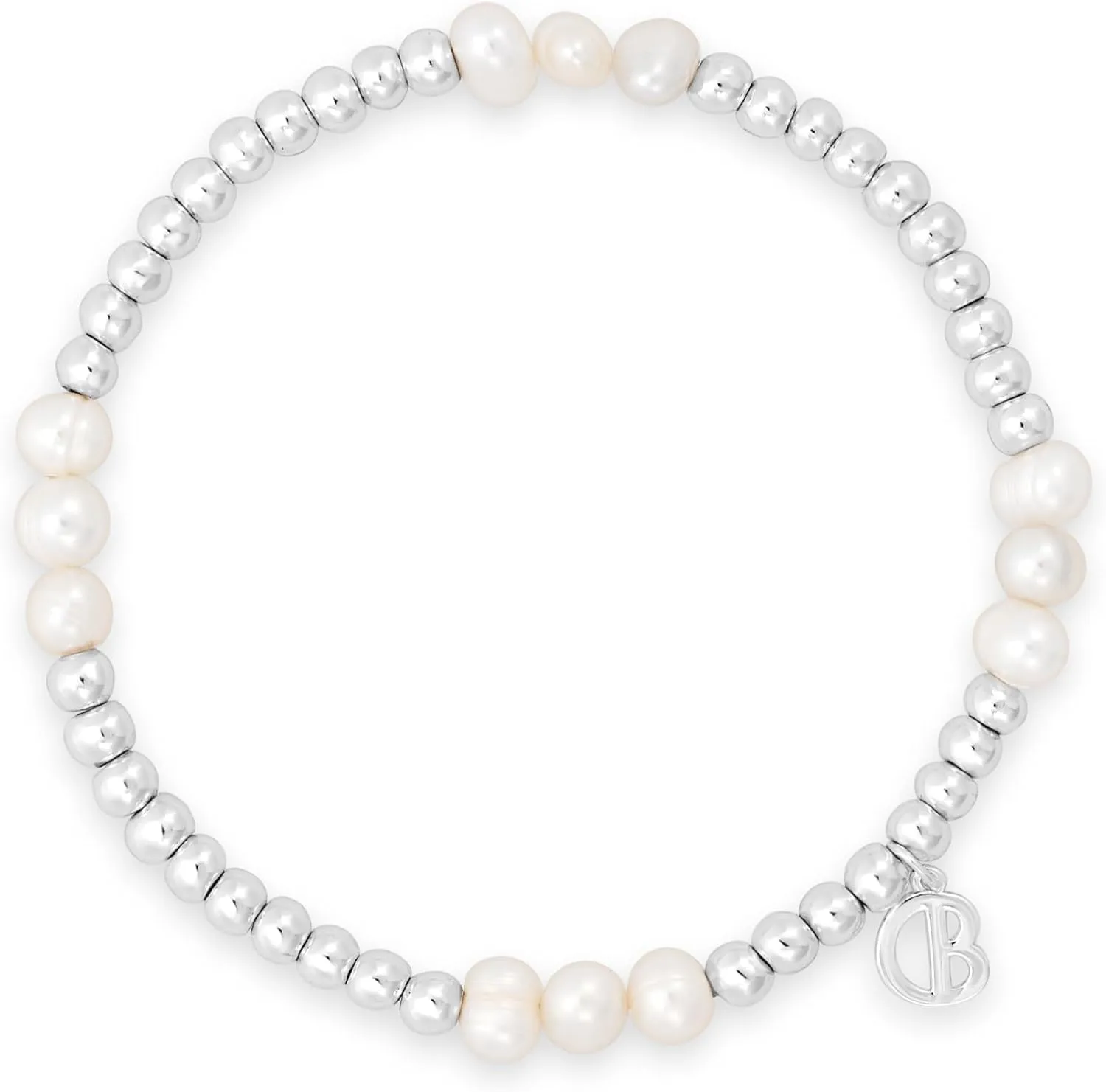 COBI 18K Gold Plated Silver Beaded Bracelets for Women, Chunky Thick Paperclip Chains, Stackable Balls Stretch Bracelet, Irregular Freshwater Pearl Pendant, Hypoallergenic Everyday Wear, Ideal Gifts