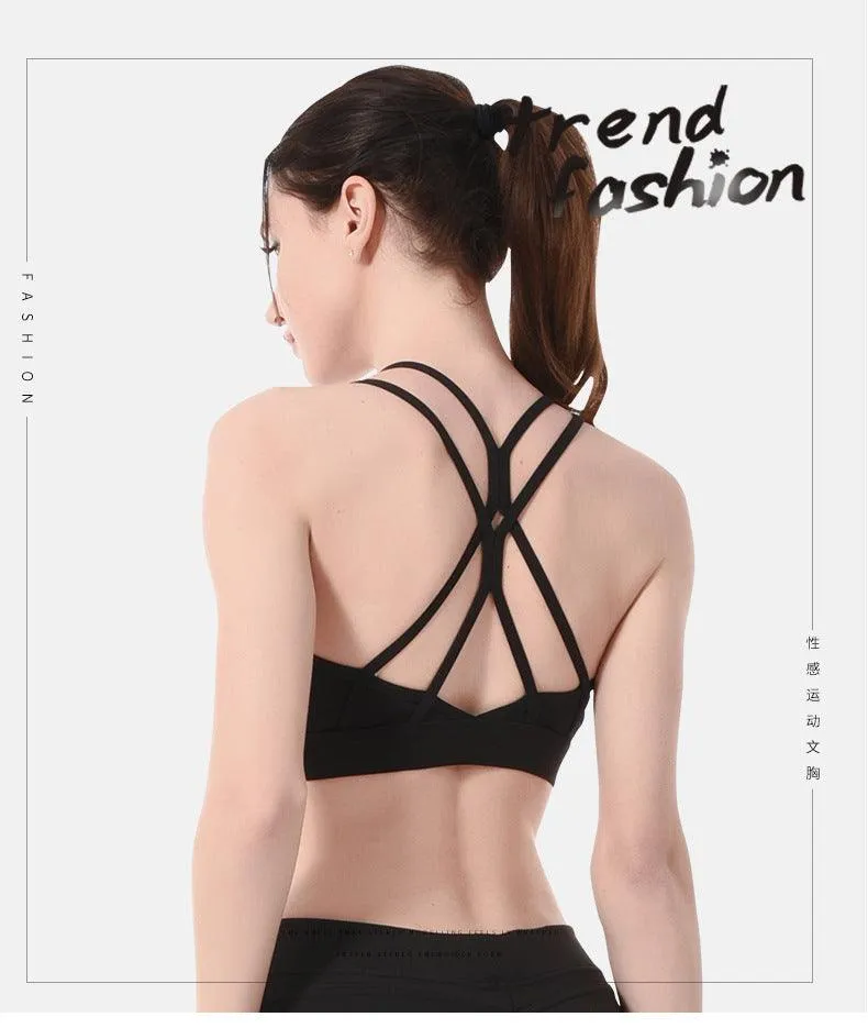 Cross beauty back sports bra