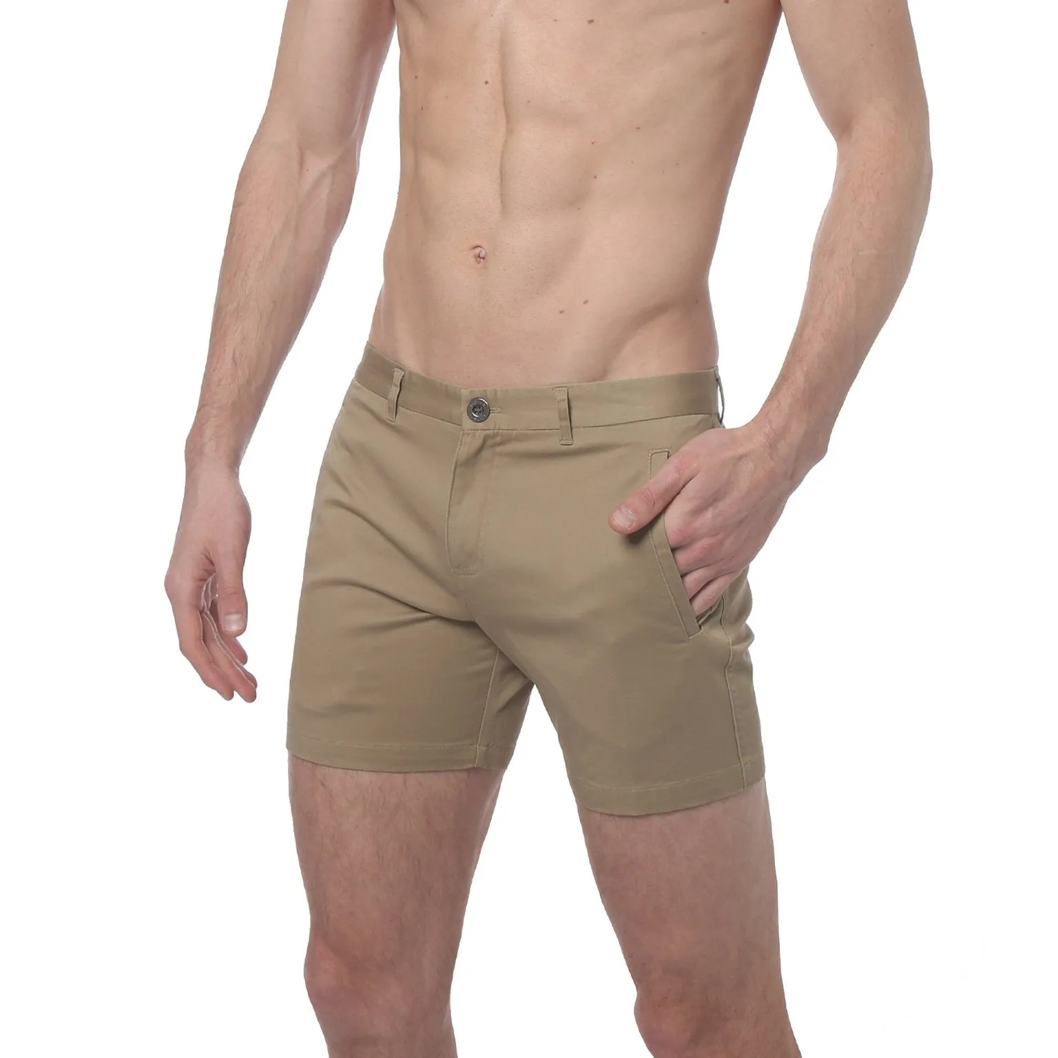 Dark Khaki Stretch Solid Holler Short