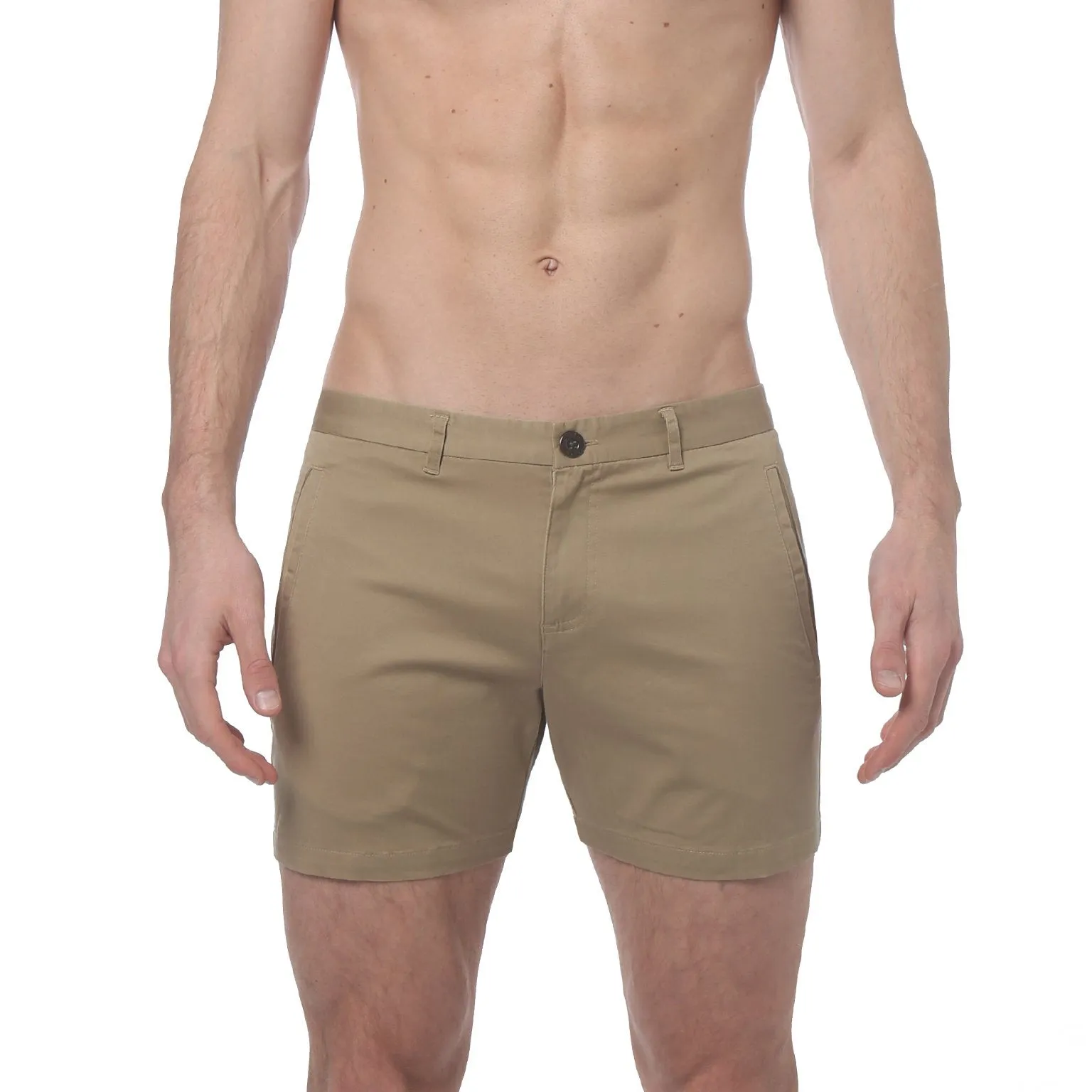 Dark Khaki Stretch Solid Holler Short
