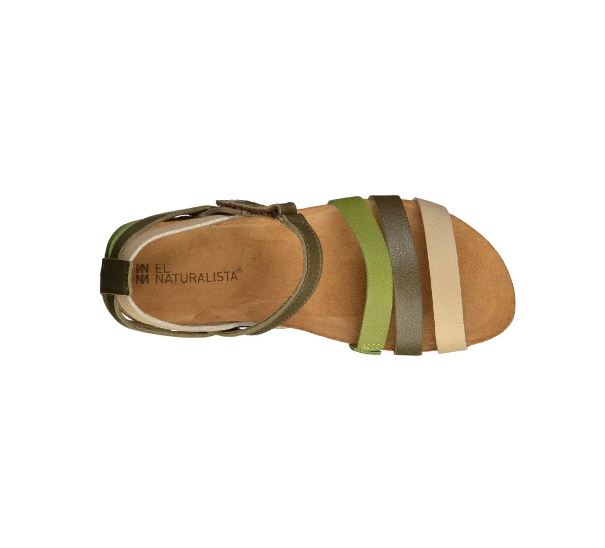 El Naturalista NF42 Khaki Mixed Sandals Flats Made In Spain