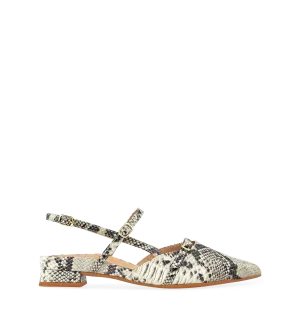 Firecrown Monochrome Snake Print Leather Flats