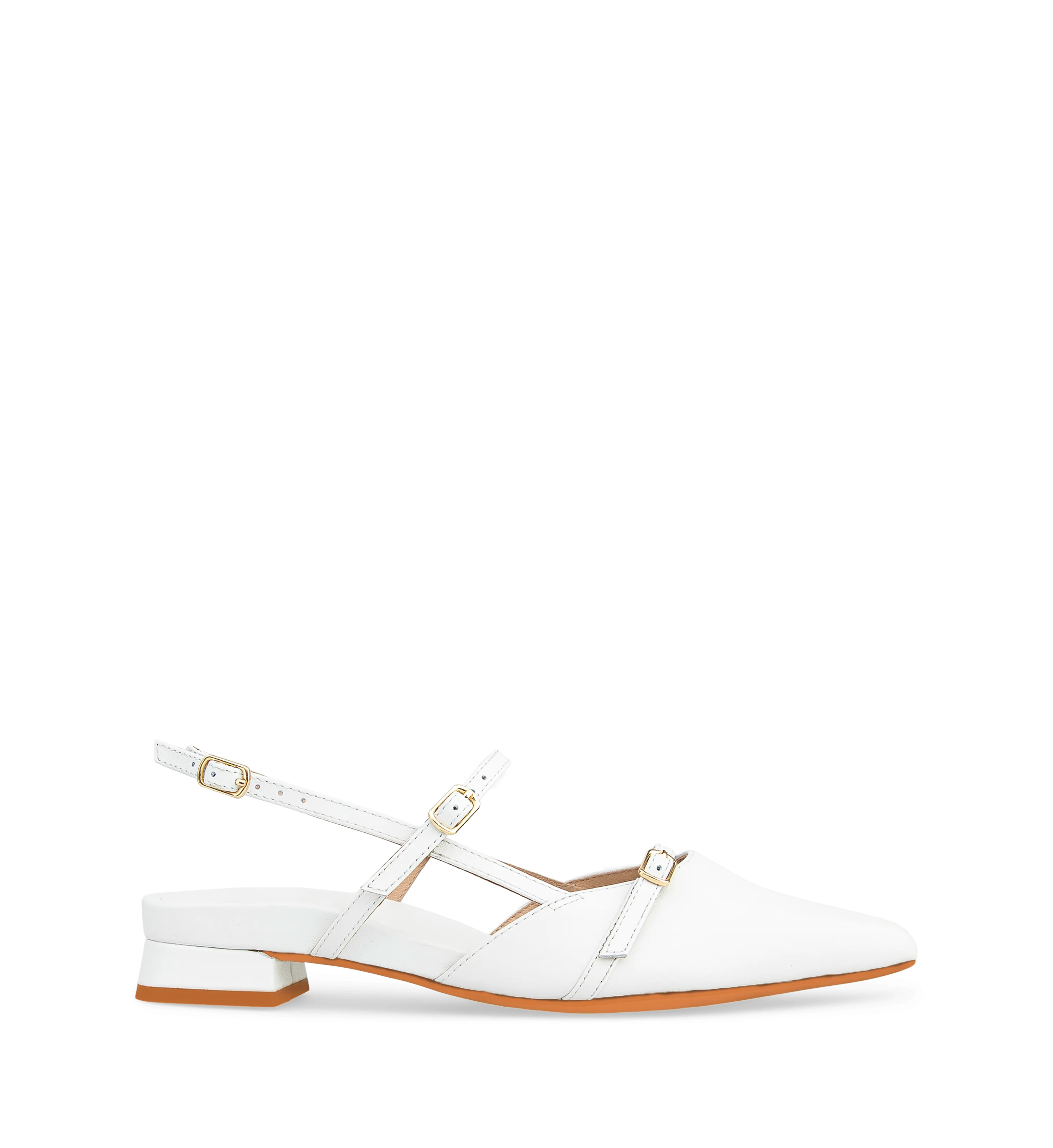 Firecrown White Leather Flats