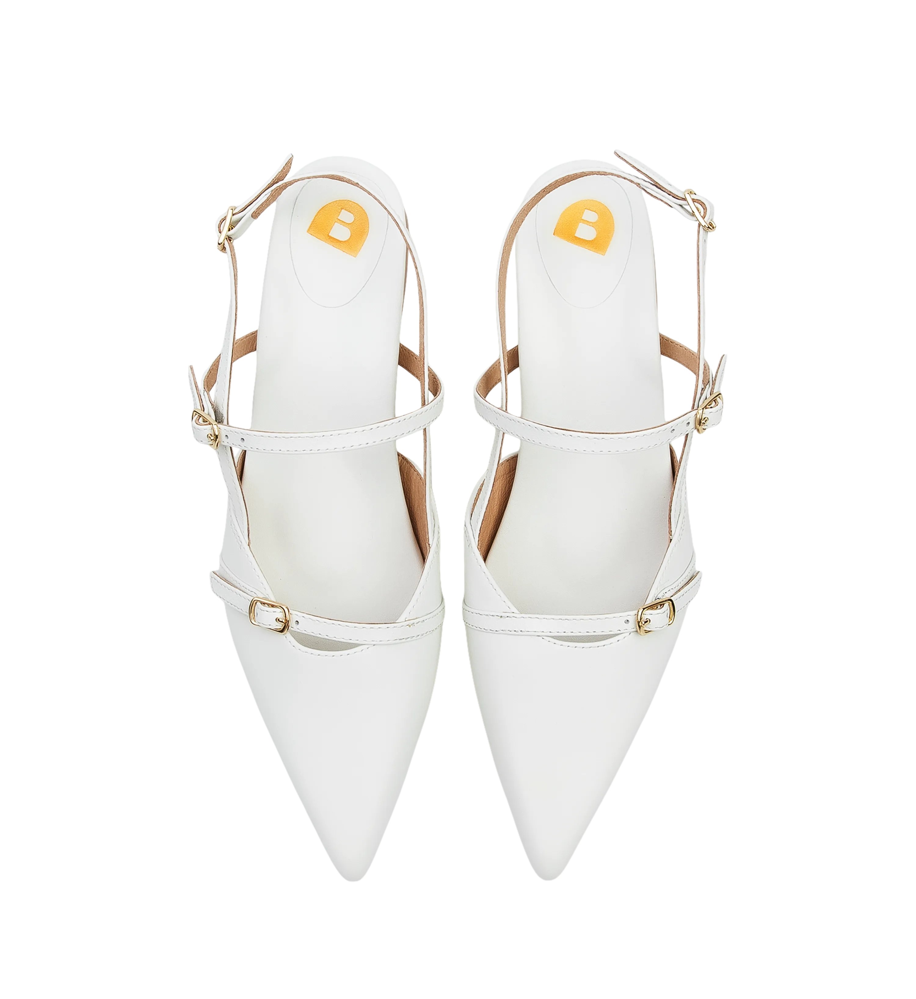 Firecrown White Leather Flats