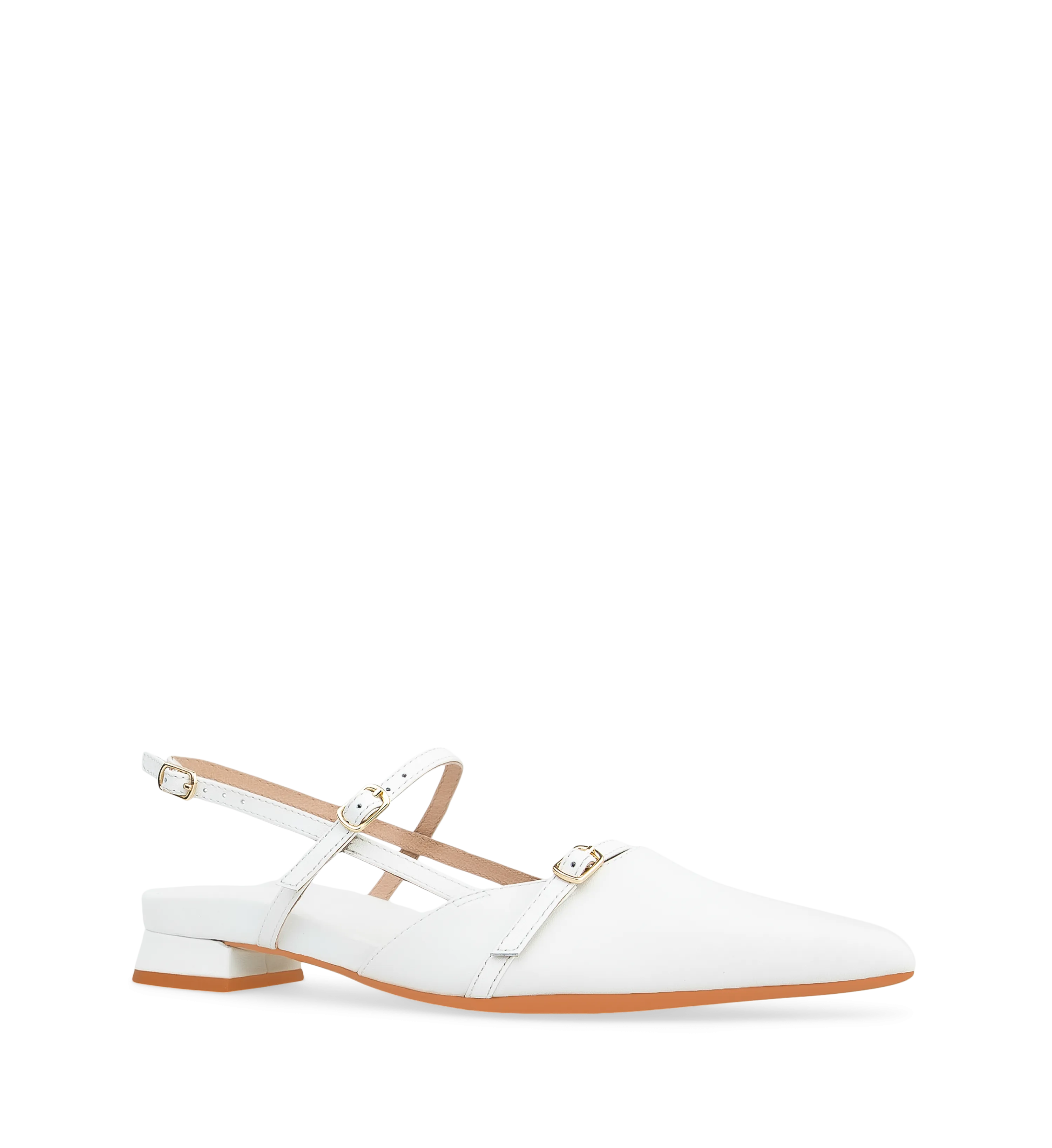 Firecrown White Leather Flats