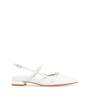 Firecrown White Leather Flats