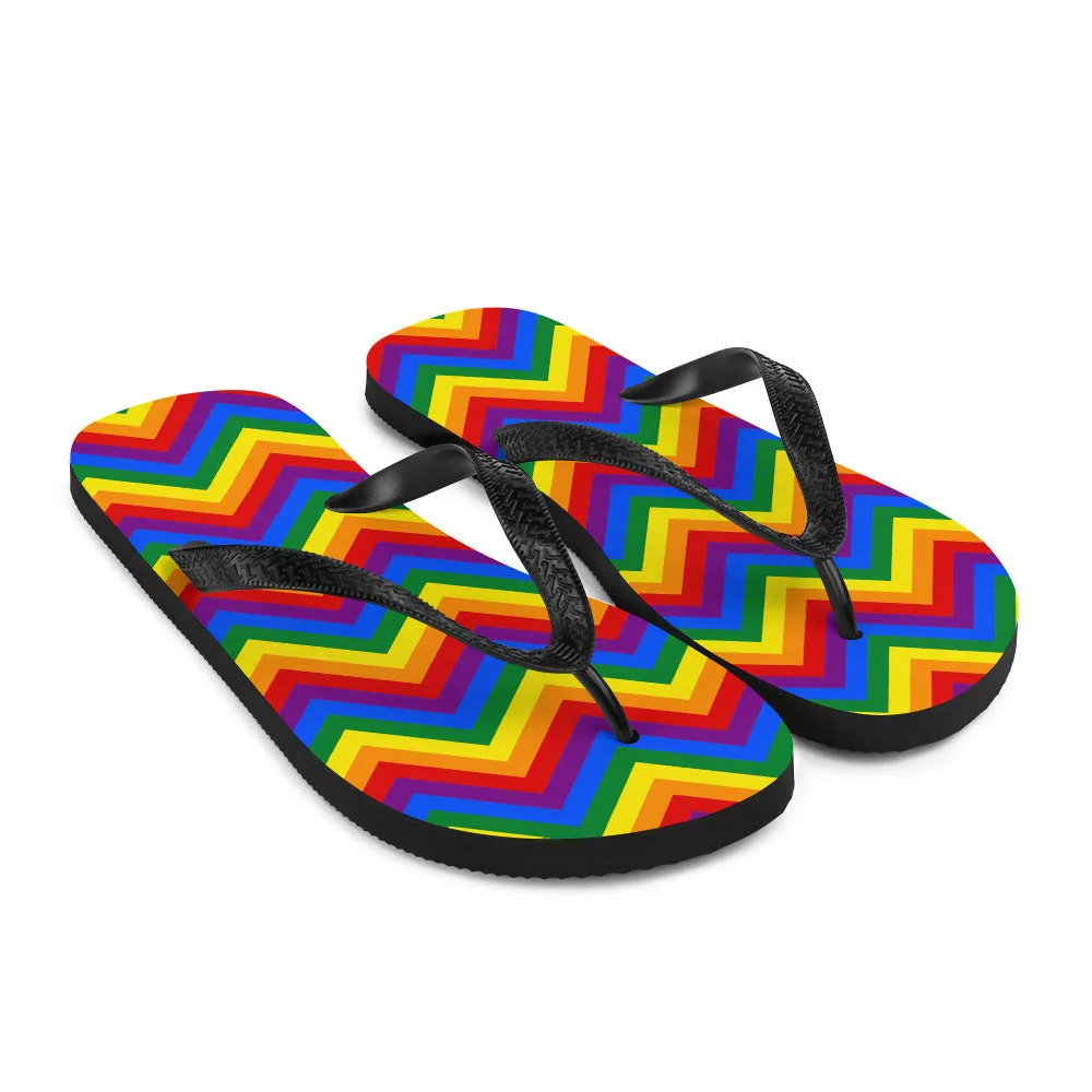 Gay Zig Zag Flip-Flops