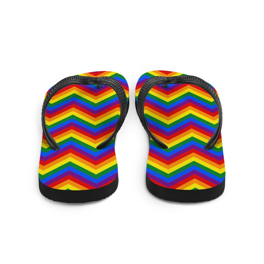 Gay Zig Zag Flip-Flops
