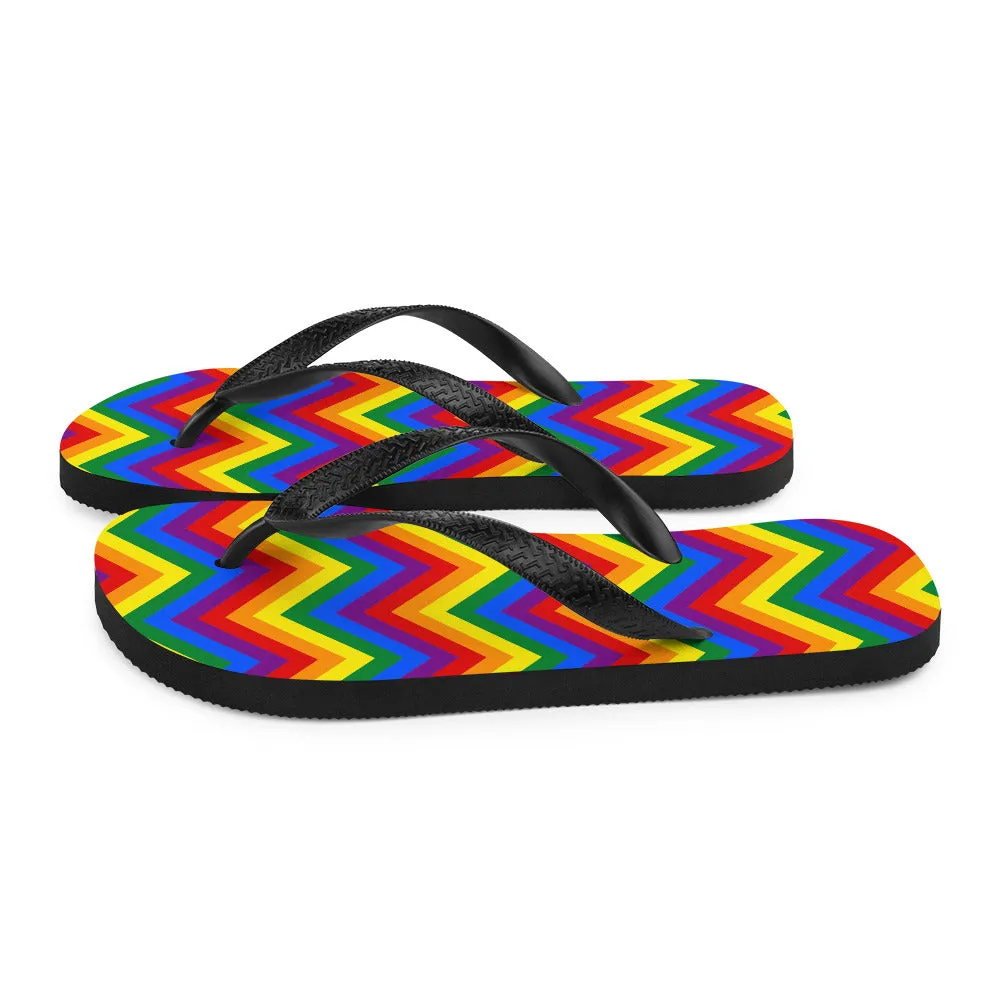 Gay Zig Zag Flip-Flops