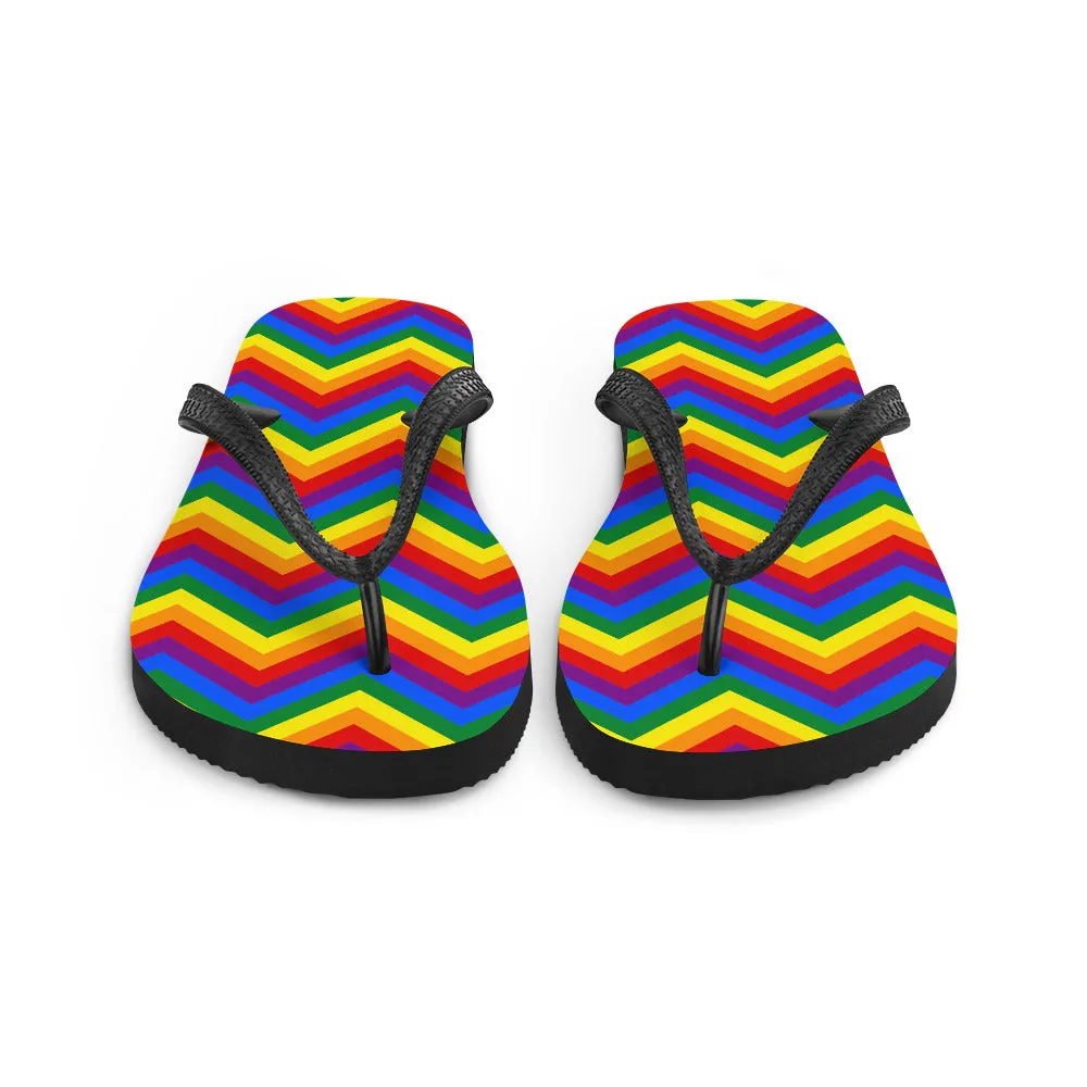 Gay Zig Zag Flip-Flops