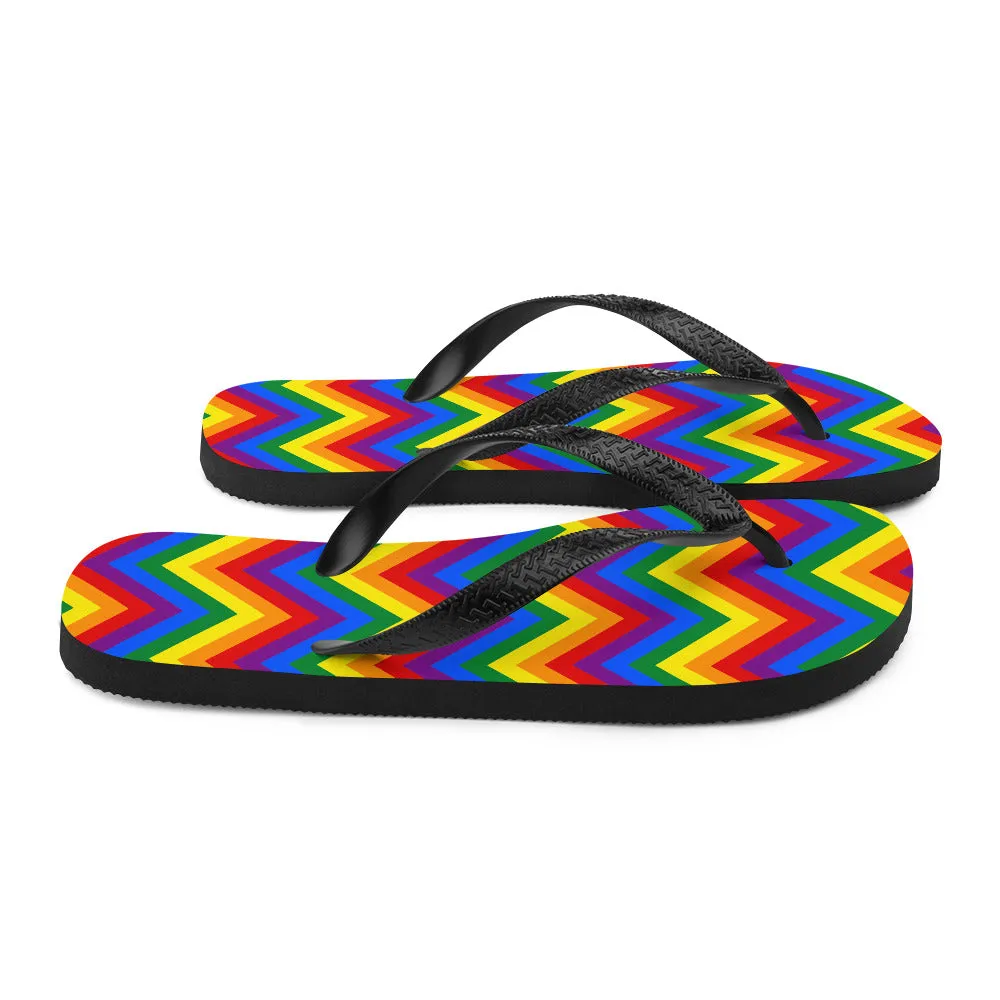 Gay Zig Zag Flip-Flops