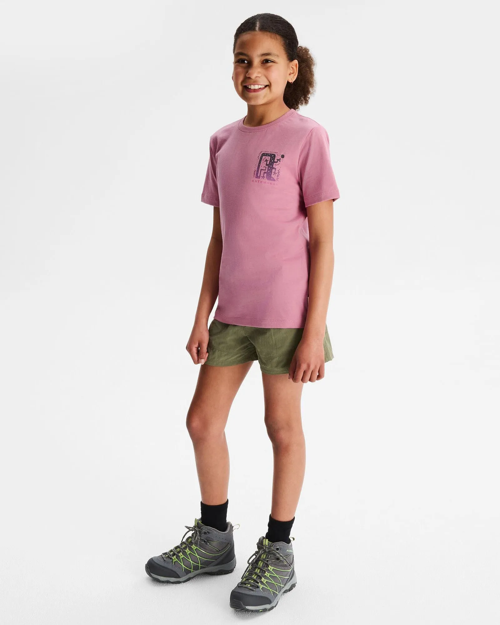 Girls' Geo Skink Organic Cotton T-shirt - Orchid