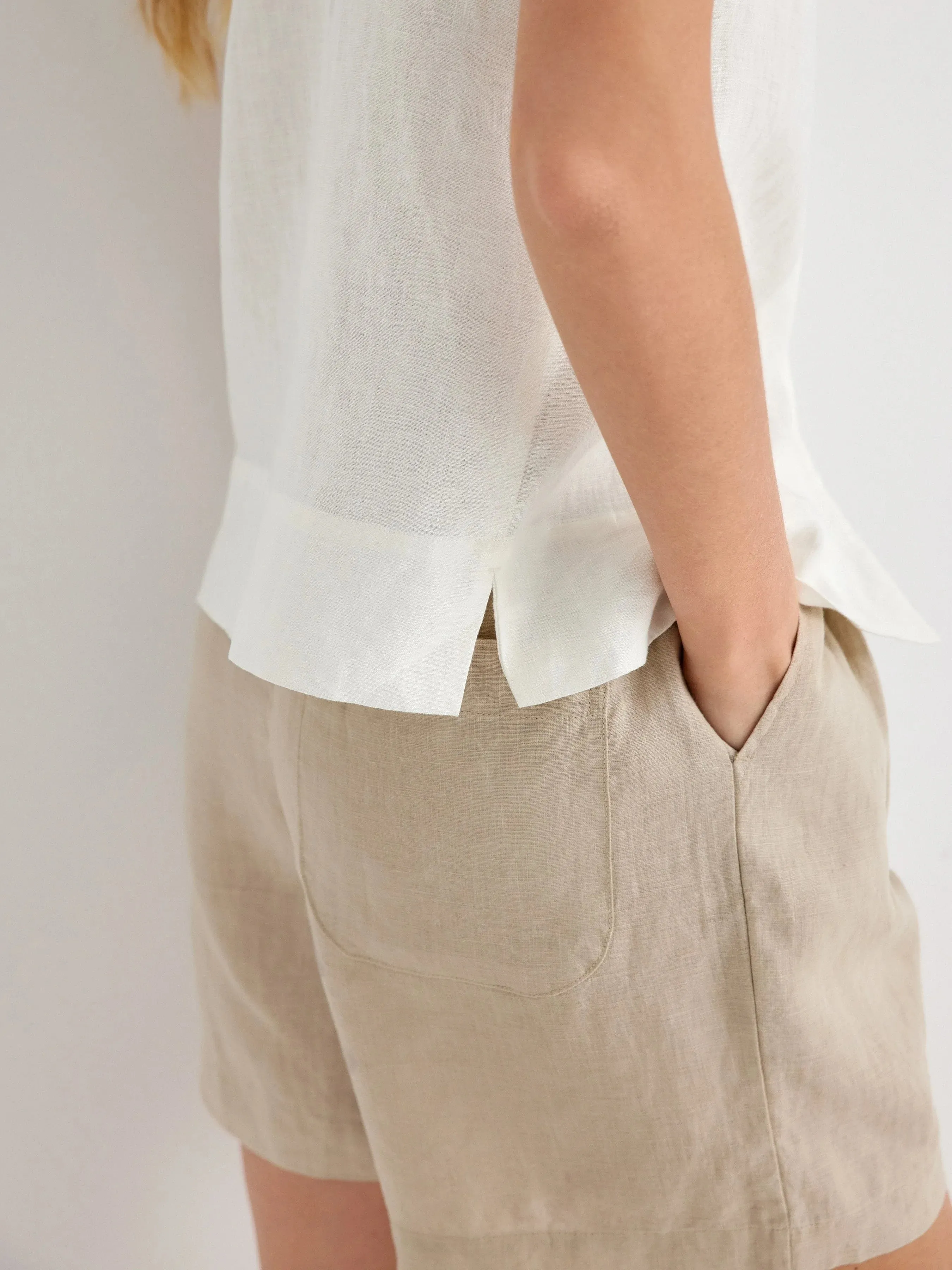 Hollis 100% Linen Button-Front Camp Shirt