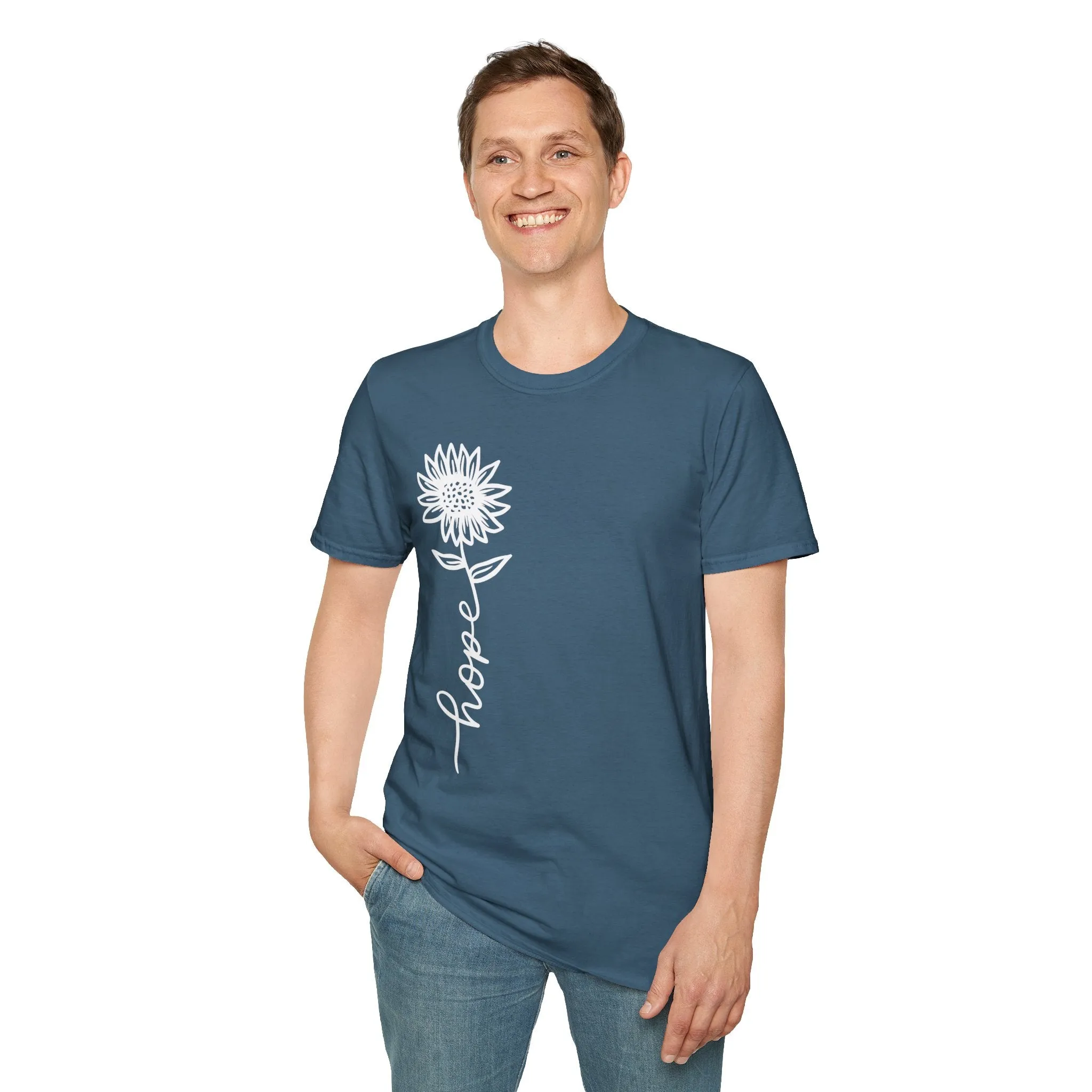 Hope-Inspired Unisex Softstyle T-Shirt - Floral Design for Everyday Wear