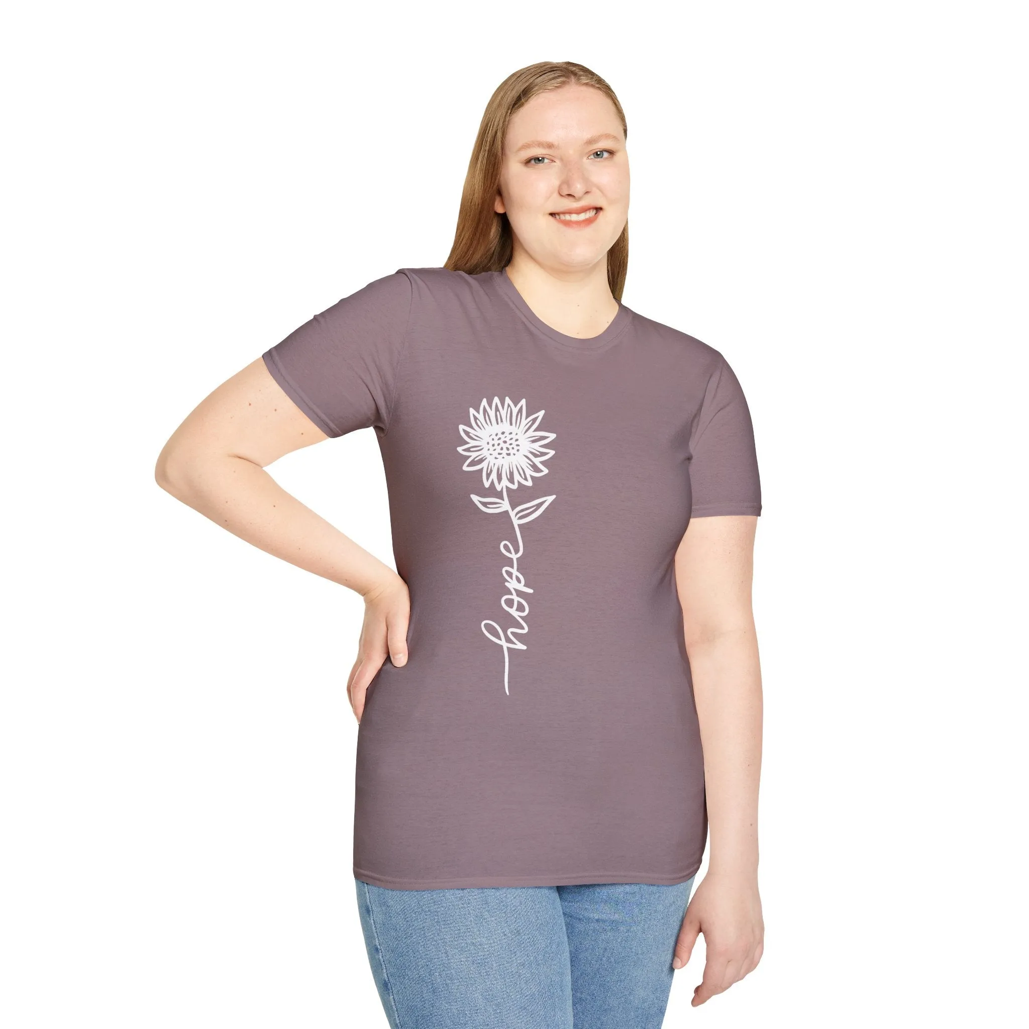 Hope-Inspired Unisex Softstyle T-Shirt - Floral Design for Everyday Wear