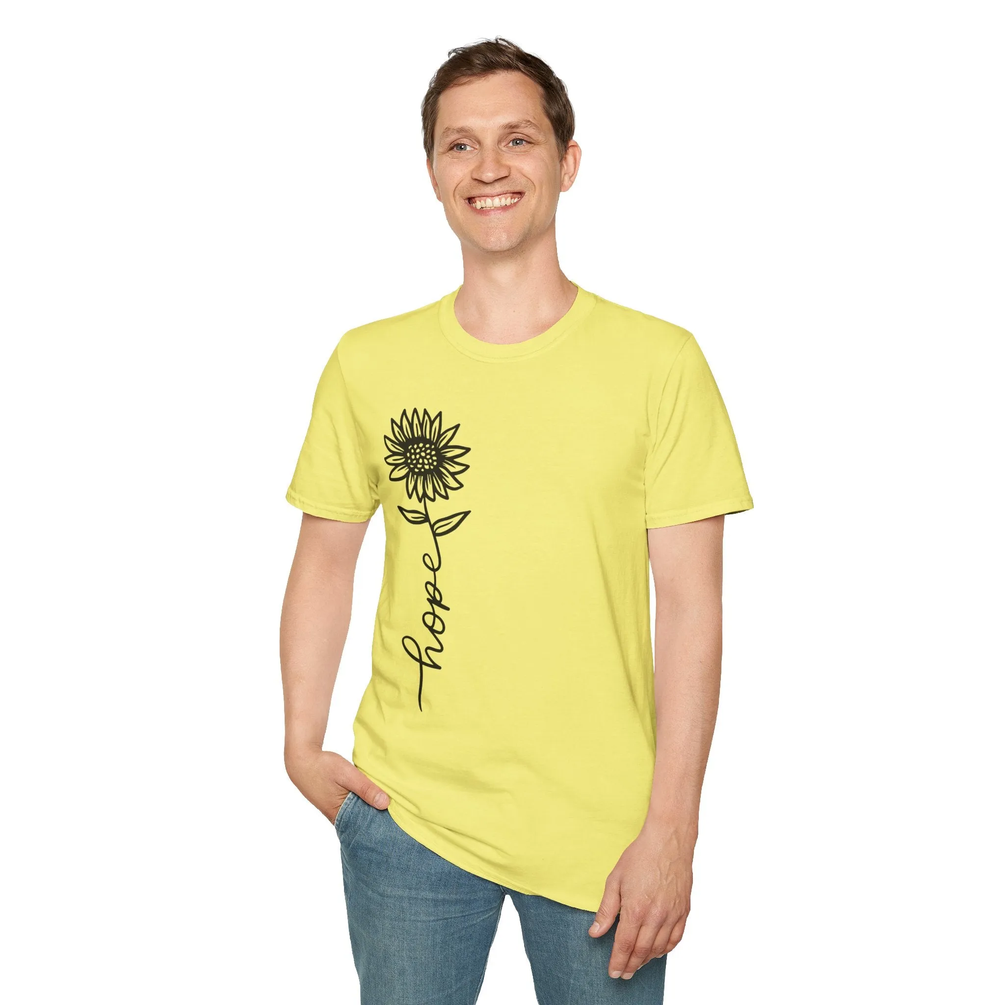 Hope-Inspired Unisex Softstyle T-Shirt - Floral Design for Everyday Wear