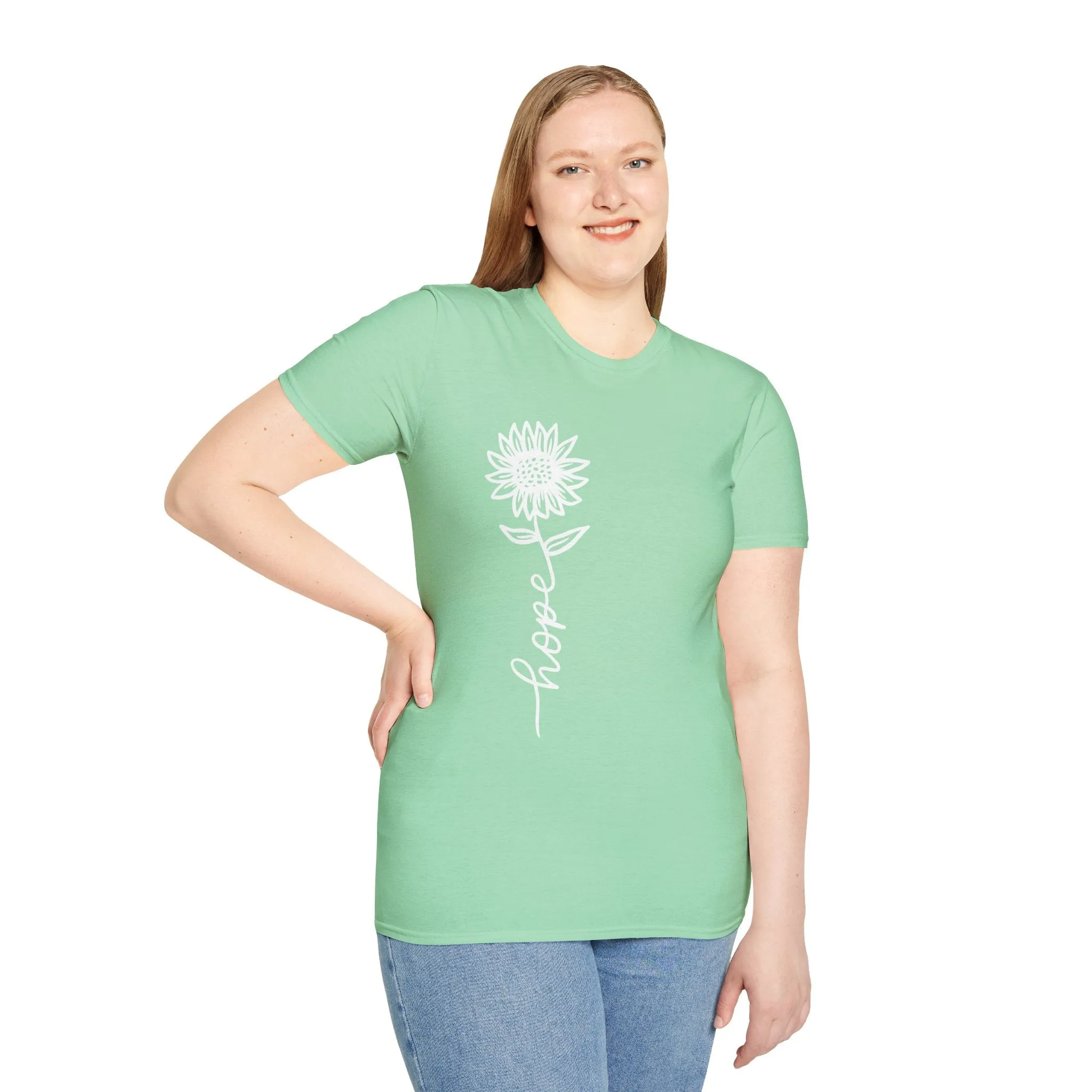 Hope-Inspired Unisex Softstyle T-Shirt - Floral Design for Everyday Wear