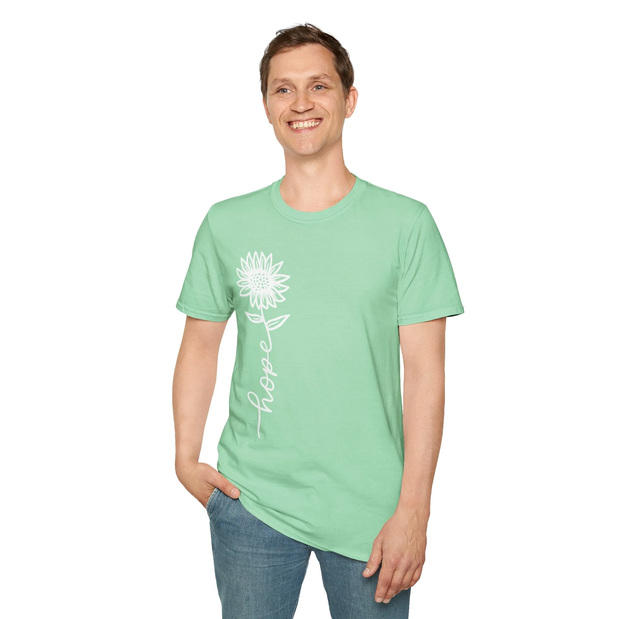 Hope-Inspired Unisex Softstyle T-Shirt - Floral Design for Everyday Wear