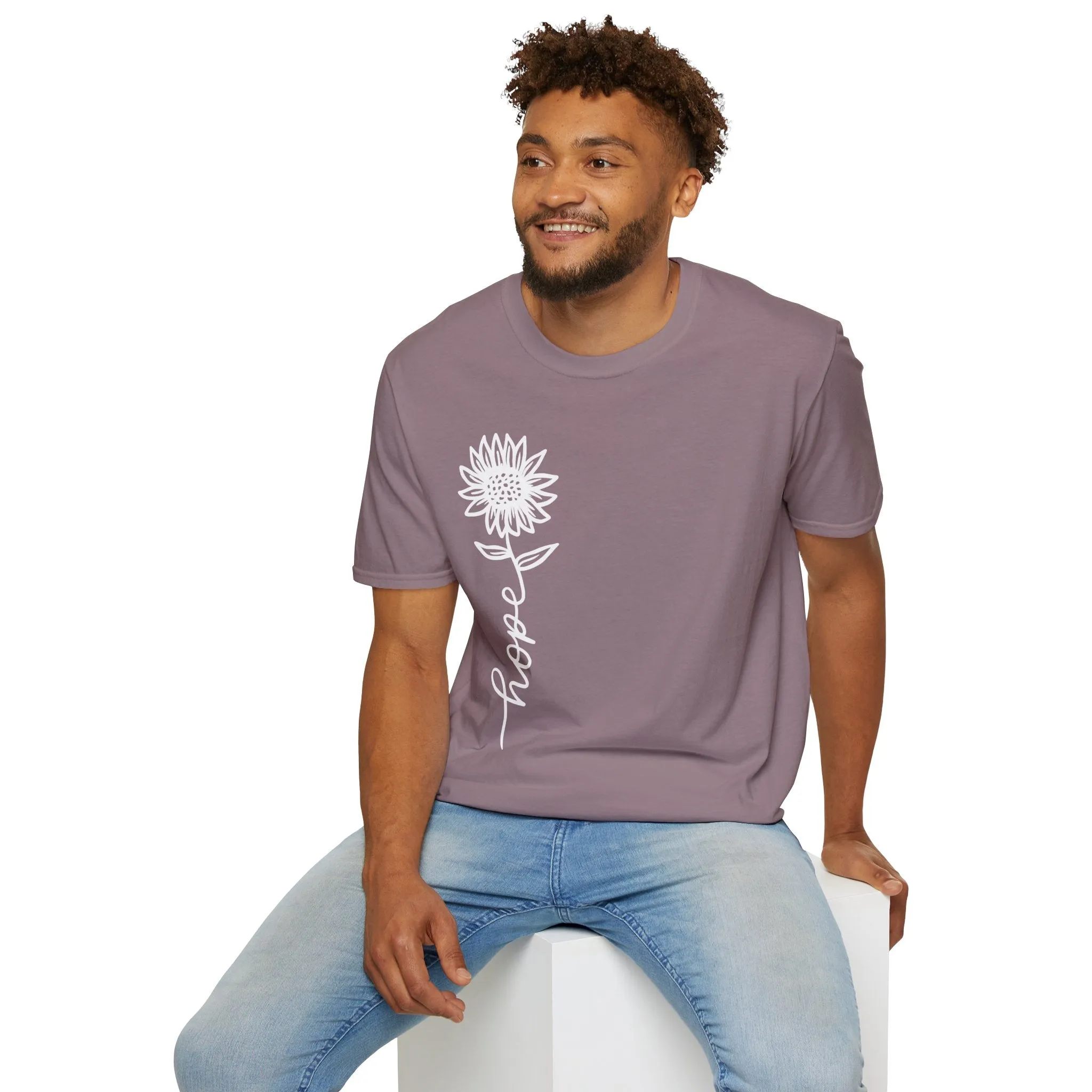 Hope-Inspired Unisex Softstyle T-Shirt - Floral Design for Everyday Wear