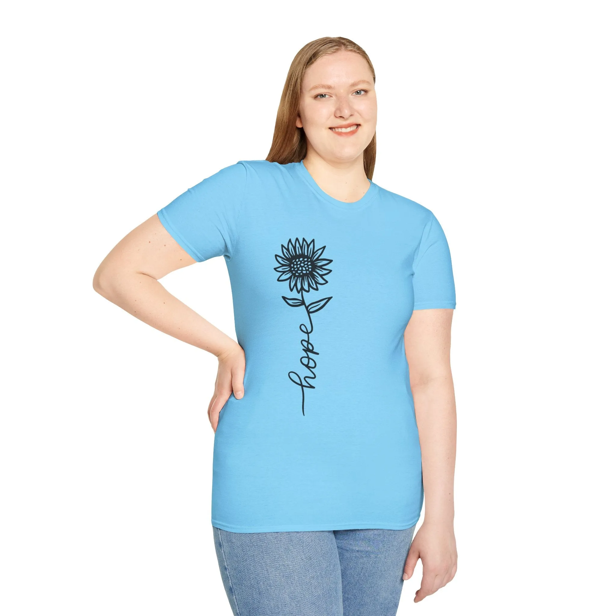 Hope-Inspired Unisex Softstyle T-Shirt - Floral Design for Everyday Wear