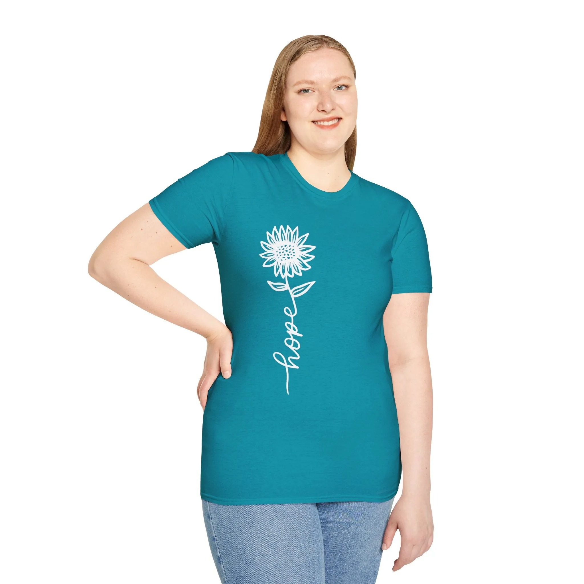 Hope-Inspired Unisex Softstyle T-Shirt - Floral Design for Everyday Wear