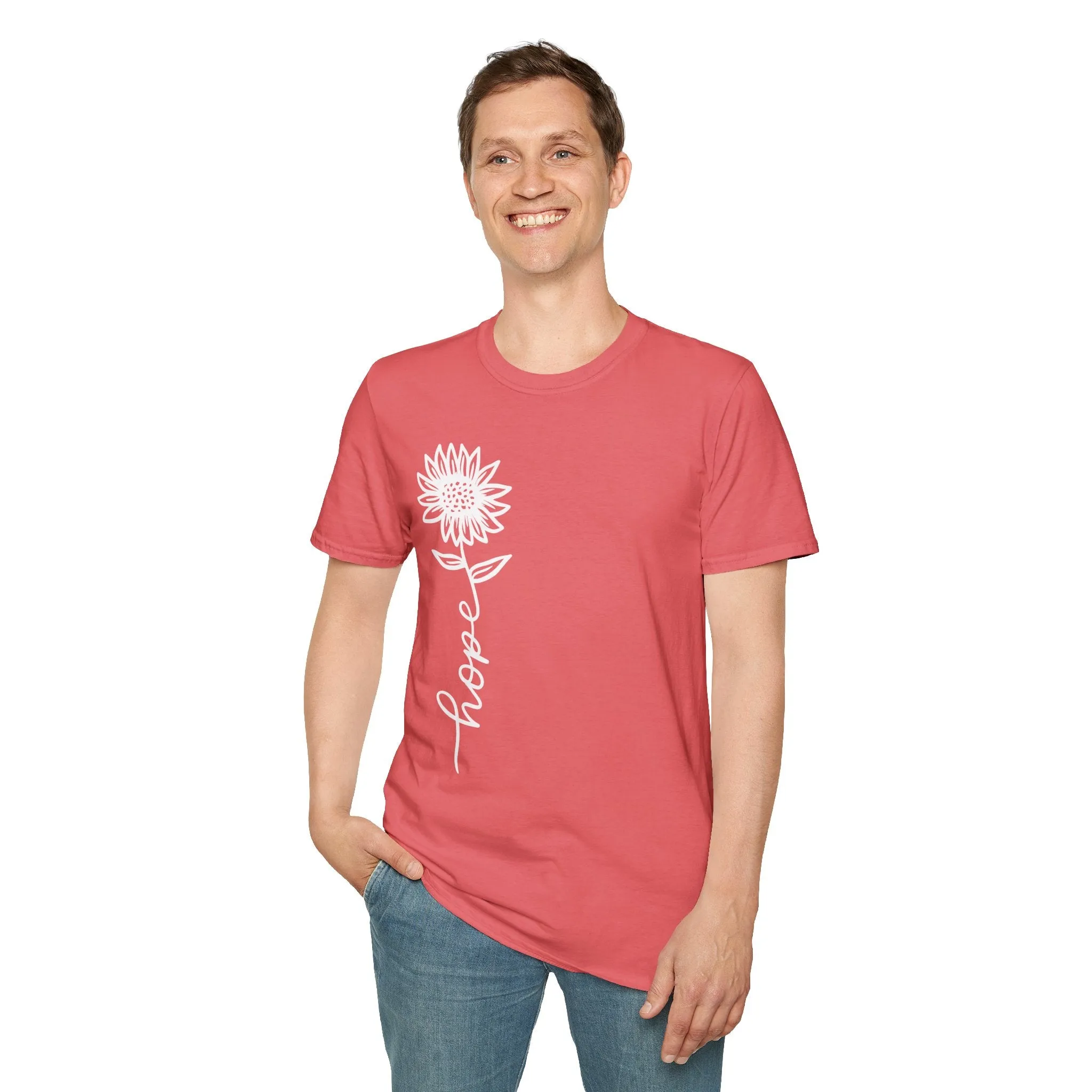 Hope-Inspired Unisex Softstyle T-Shirt - Floral Design for Everyday Wear