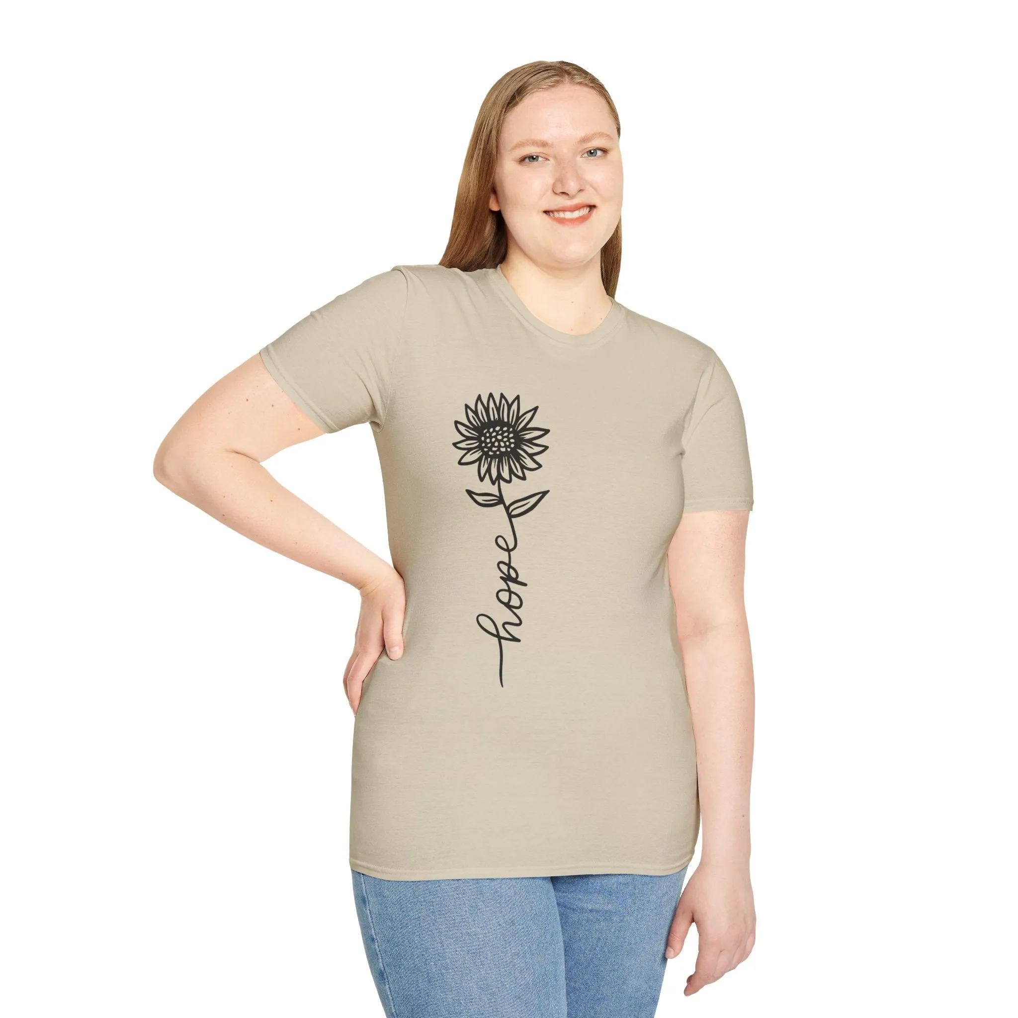 Hope-Inspired Unisex Softstyle T-Shirt - Floral Design for Everyday Wear
