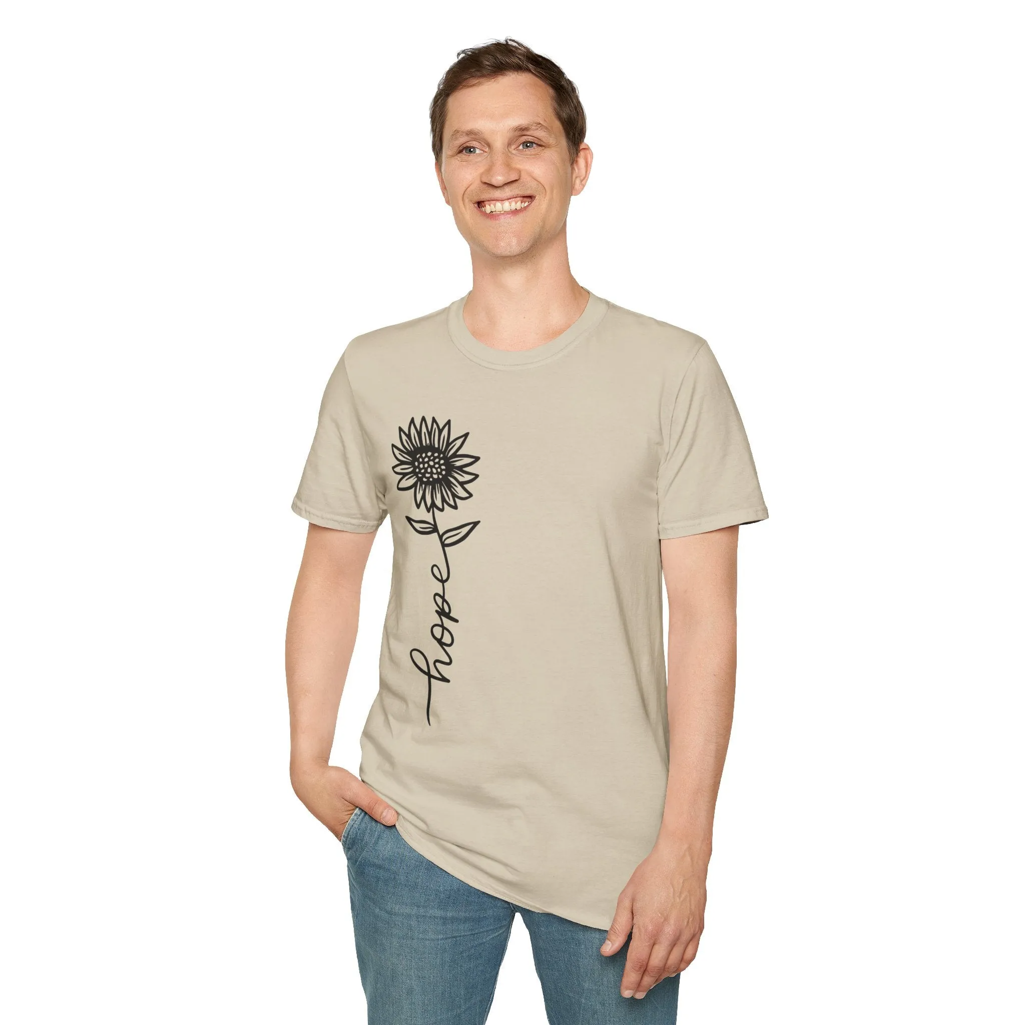 Hope-Inspired Unisex Softstyle T-Shirt - Floral Design for Everyday Wear