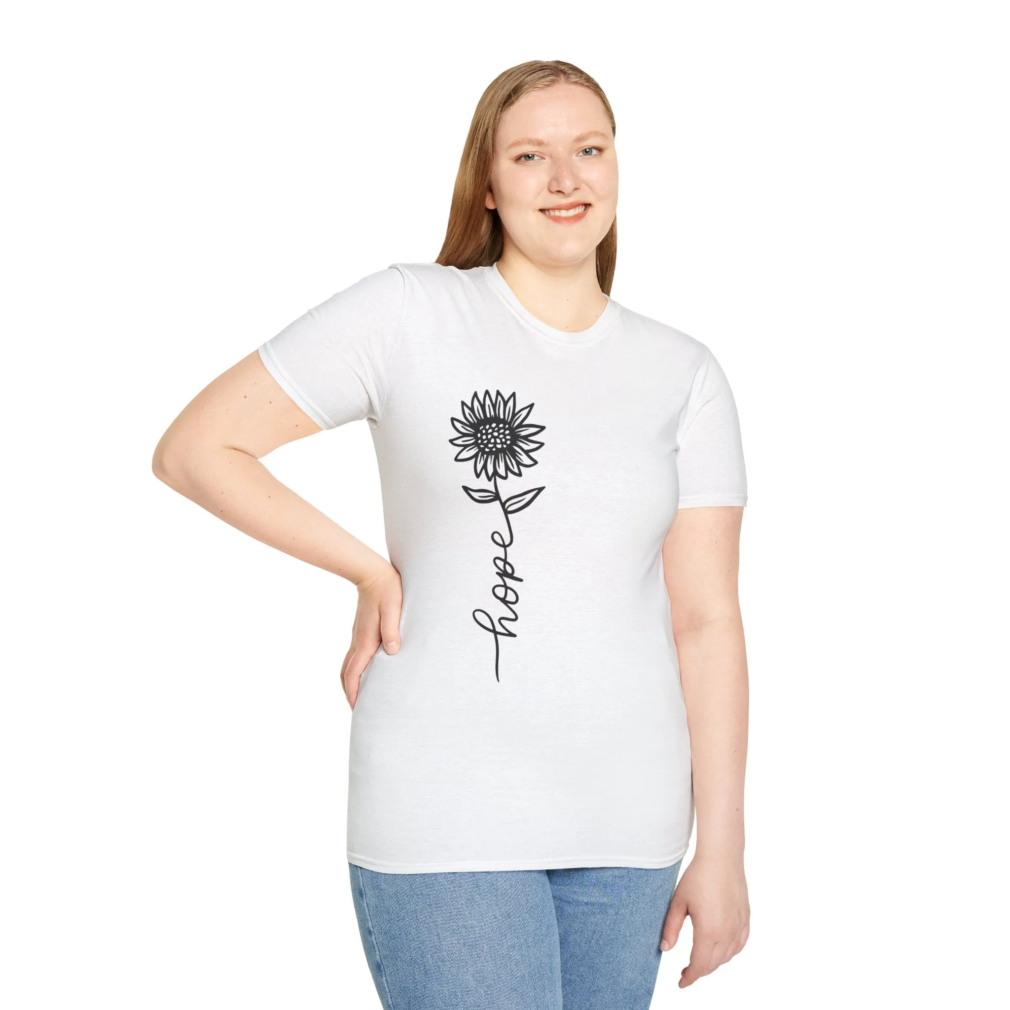 Hope-Inspired Unisex Softstyle T-Shirt - Floral Design for Everyday Wear