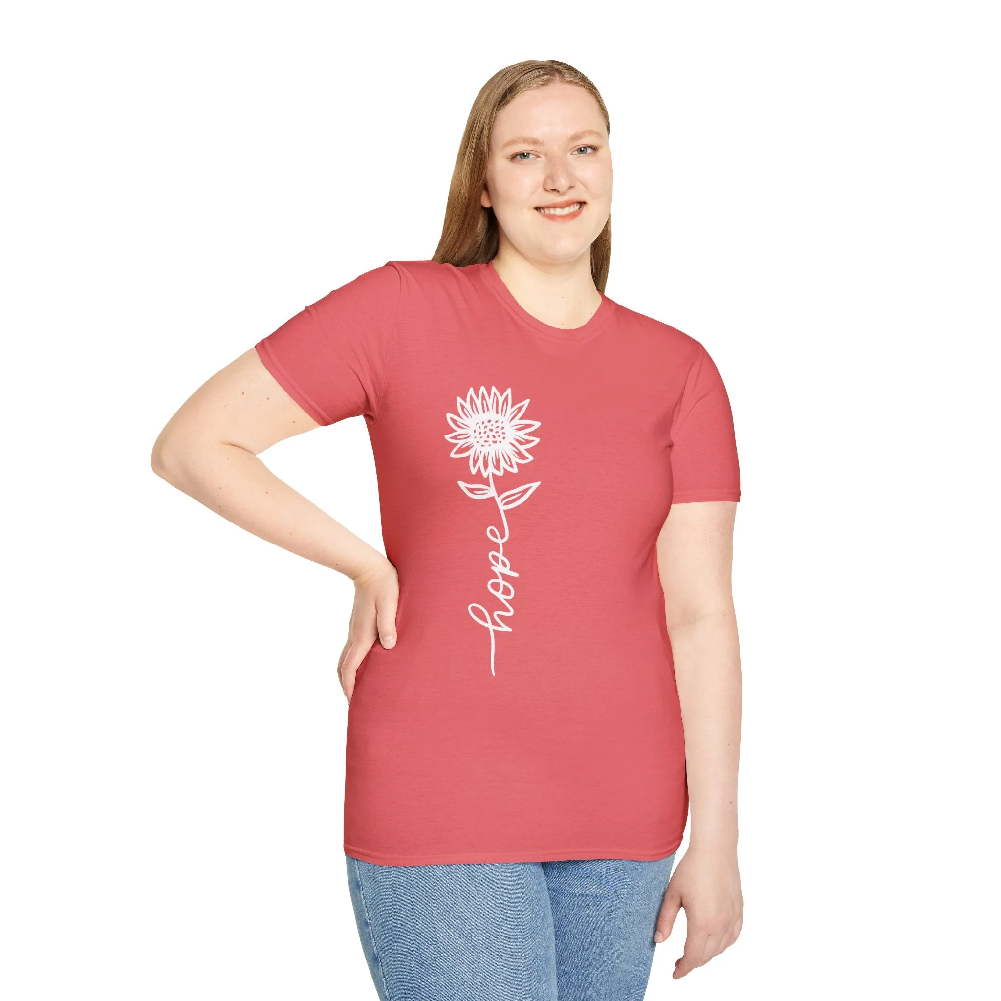Hope-Inspired Unisex Softstyle T-Shirt - Floral Design for Everyday Wear