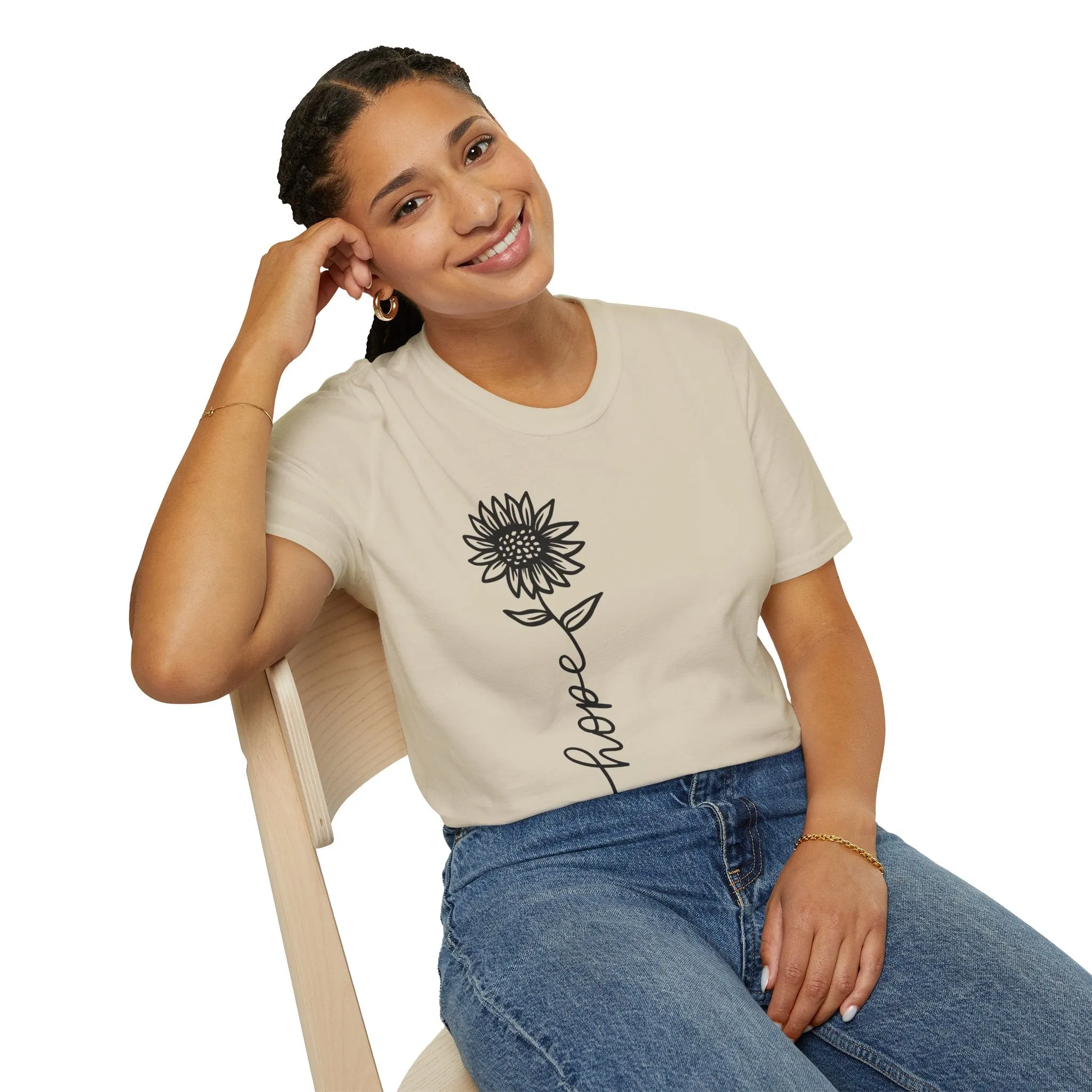 Hope-Inspired Unisex Softstyle T-Shirt - Floral Design for Everyday Wear