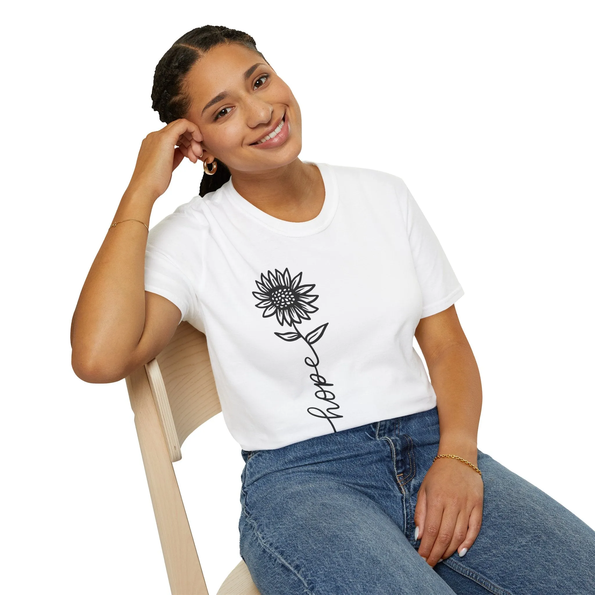 Hope-Inspired Unisex Softstyle T-Shirt - Floral Design for Everyday Wear